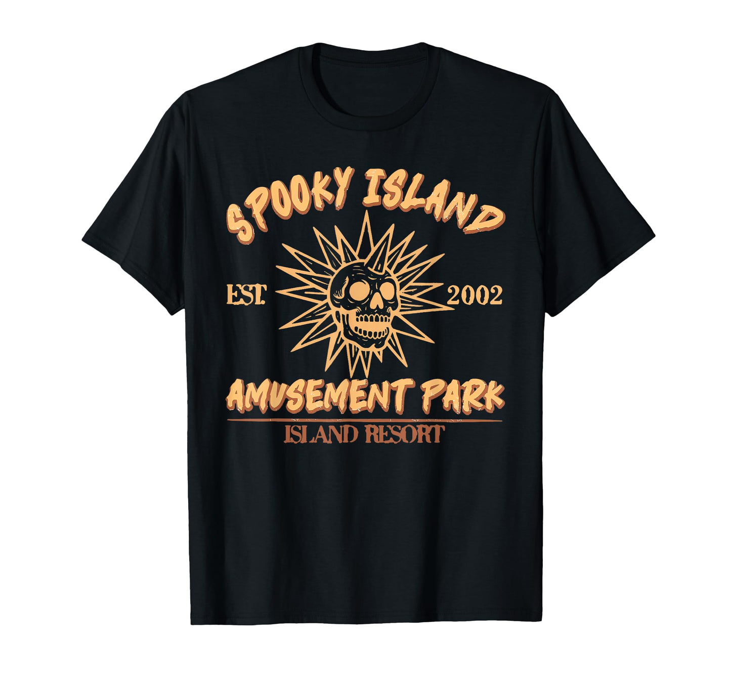 Spooky Island Est 2002 Amusement Park Skull Halloween Funny T-Shirt