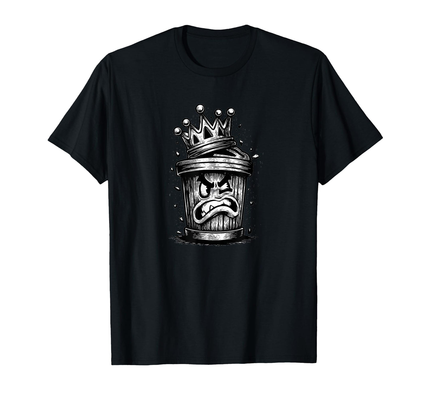 Grumpy Trash Can King with Crown Look T-Shirt