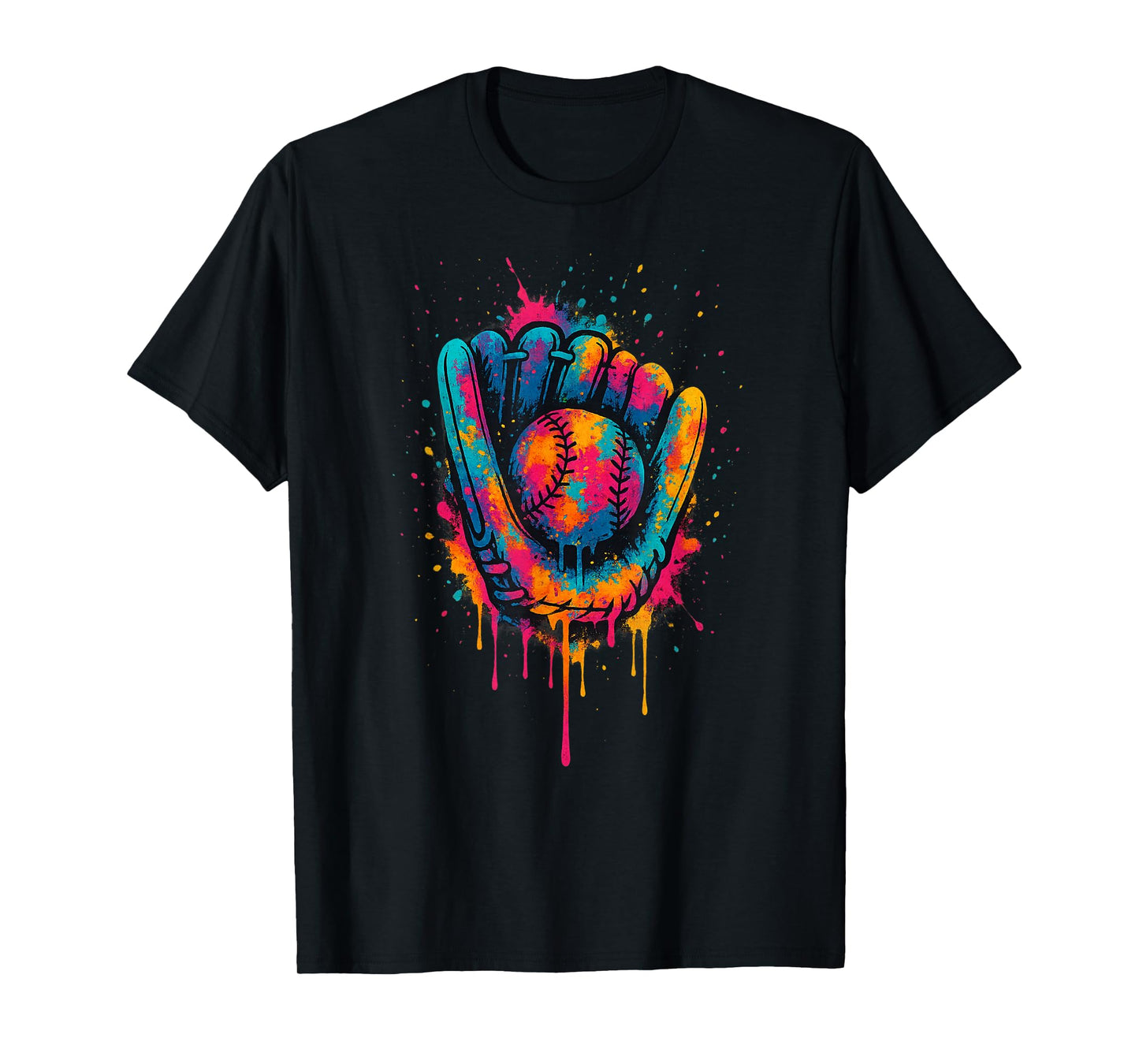 Colorful Splash Baseball Drip Glove for Youth & Boys T-Shirt