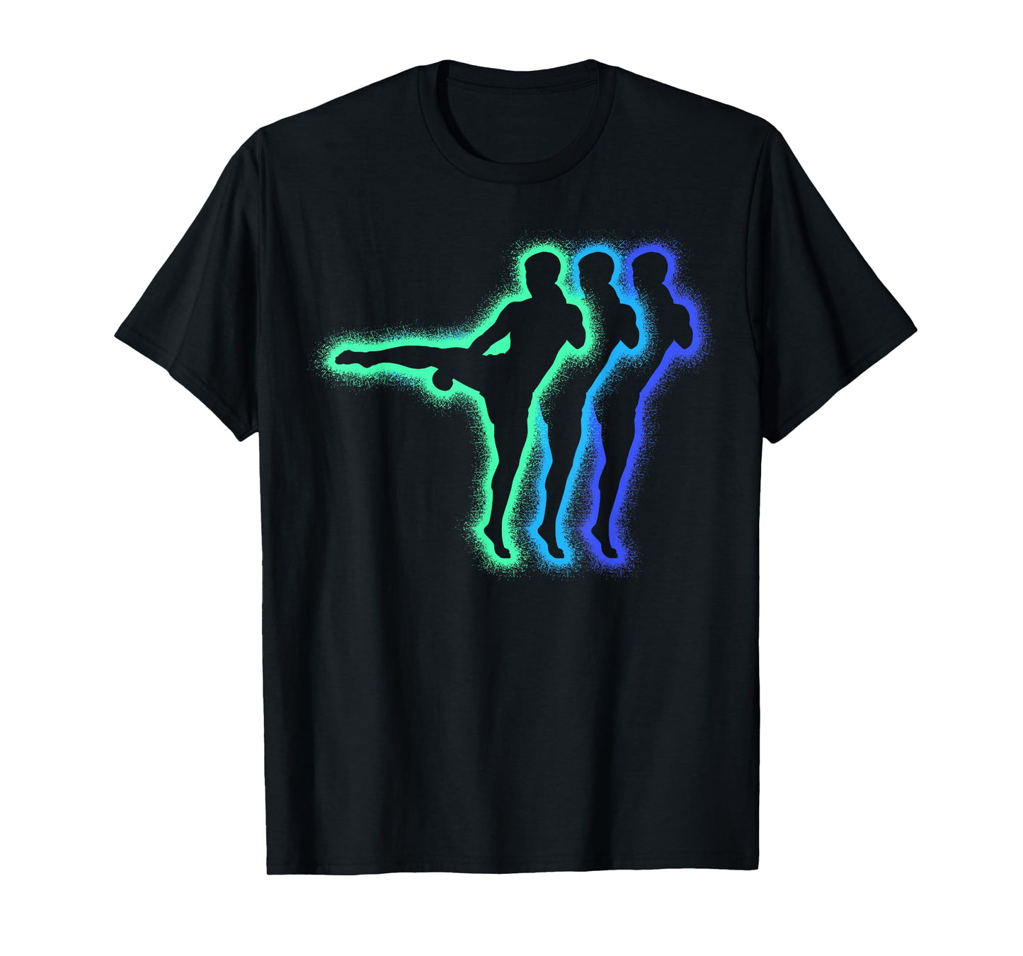 Kickboxer Martial Arts Silhouettes Men Kids Boys Kickboxing T-Shirt