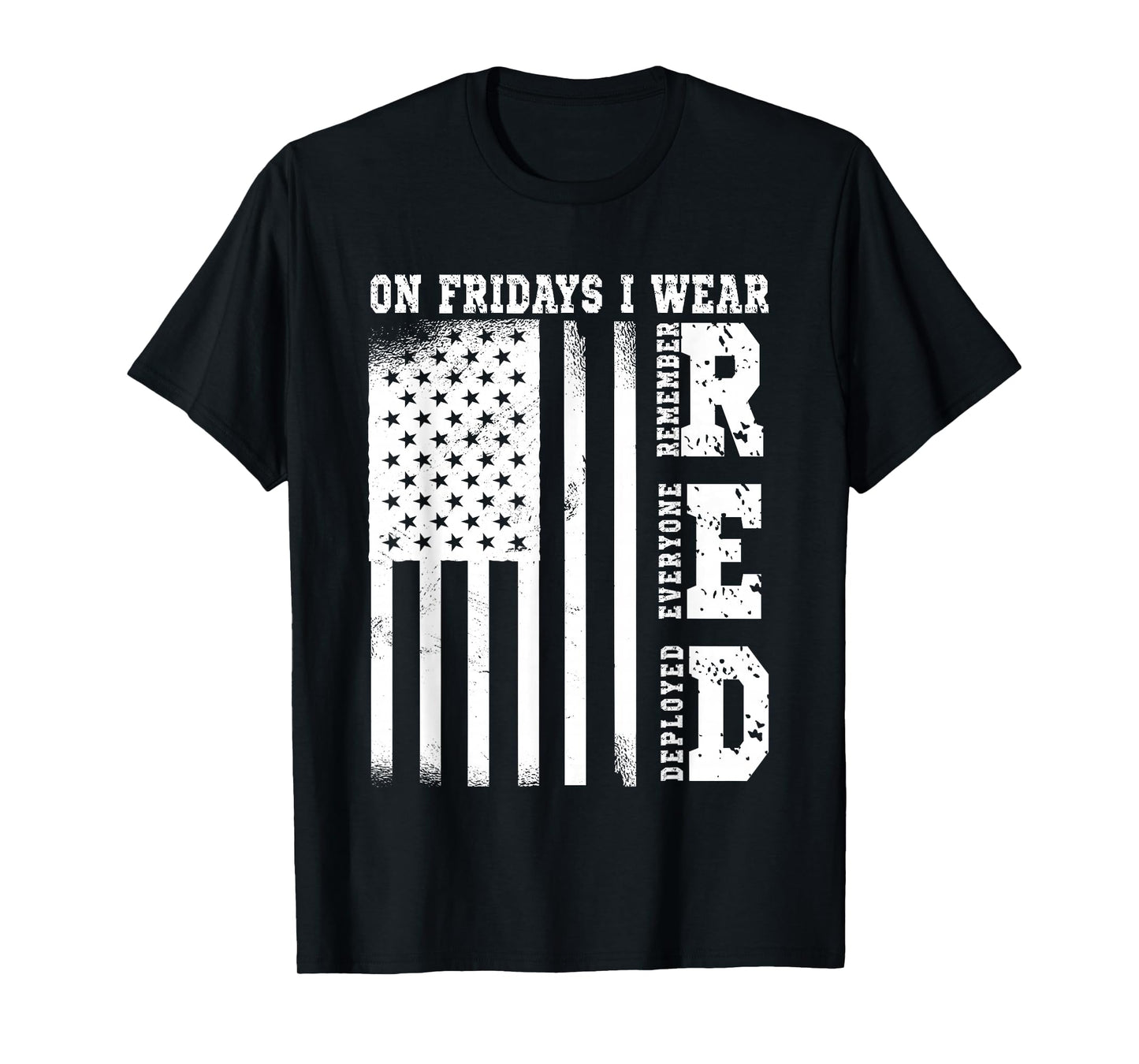 On Fridays I Wear Red USA Flag Support American Troops T-Shirt