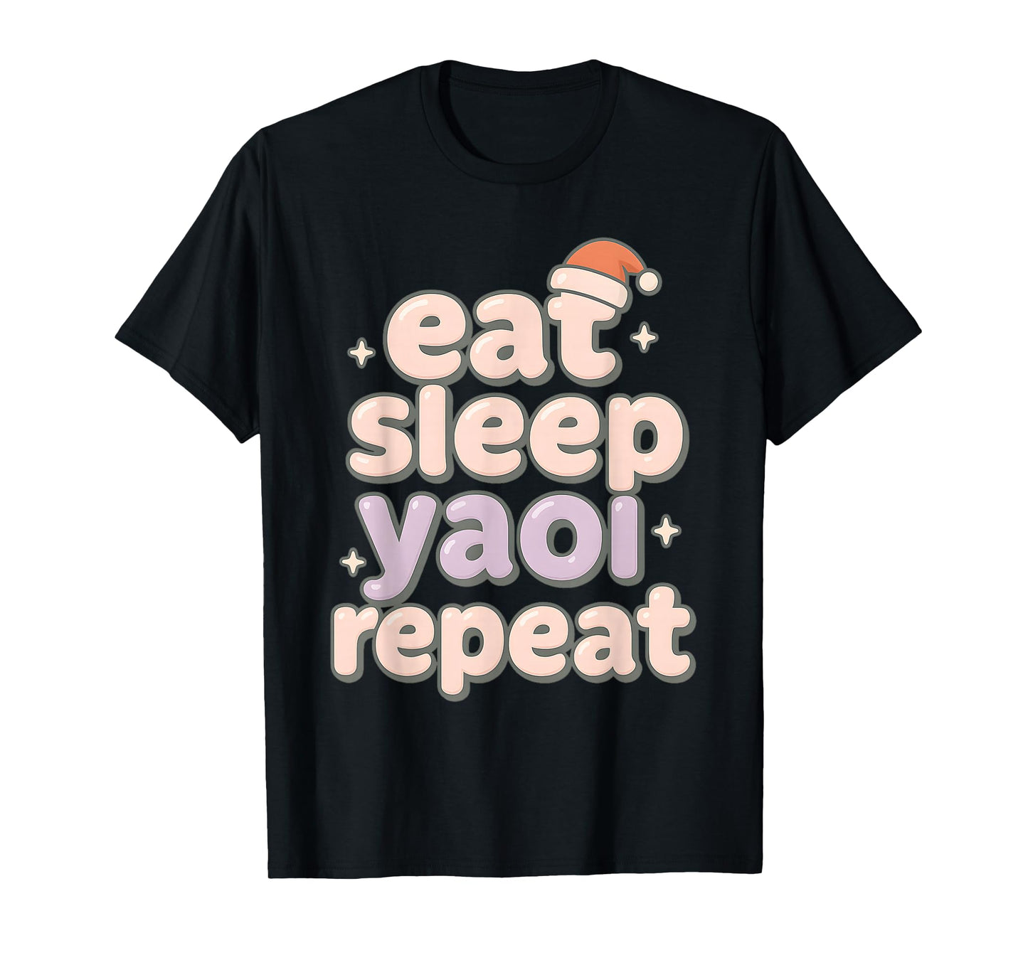 Eat Sleep Yaoi Yuri Repeat Anime BL Manga Lover Christmas T-Shirt