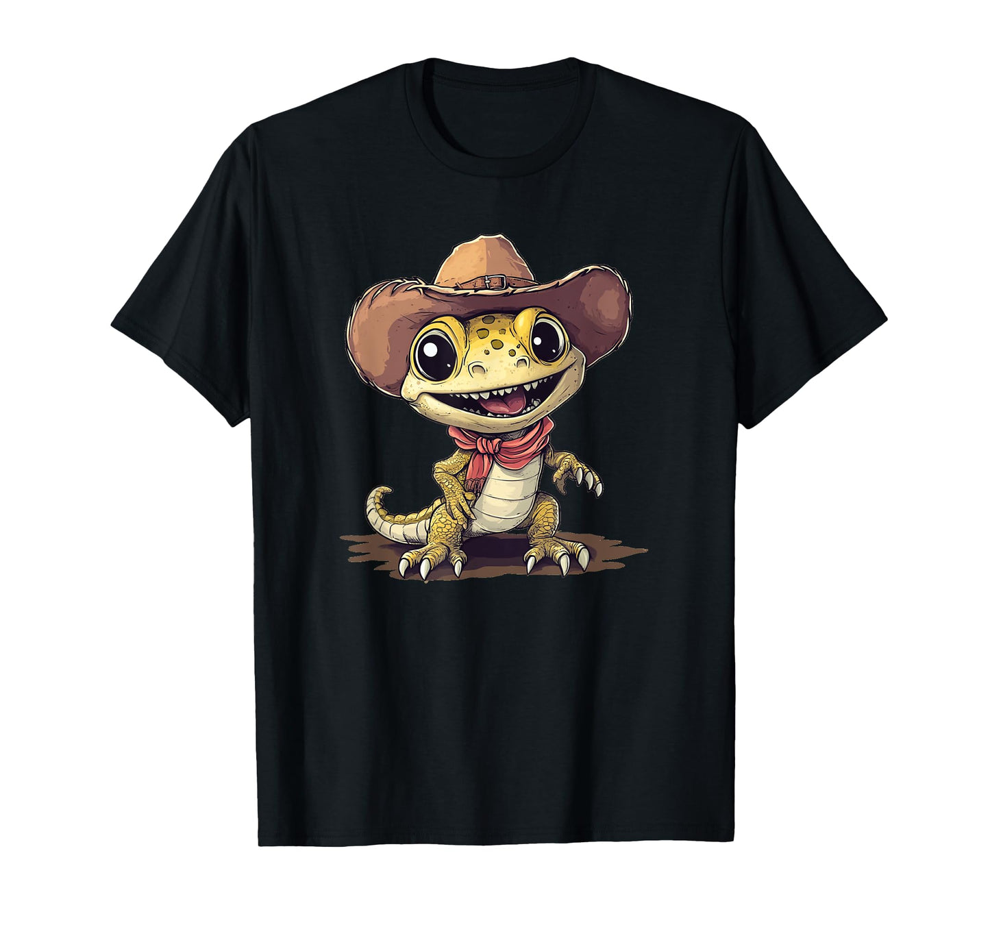 Funny Rodeo Lizard with Cowboy Hat Costume T-Shirt