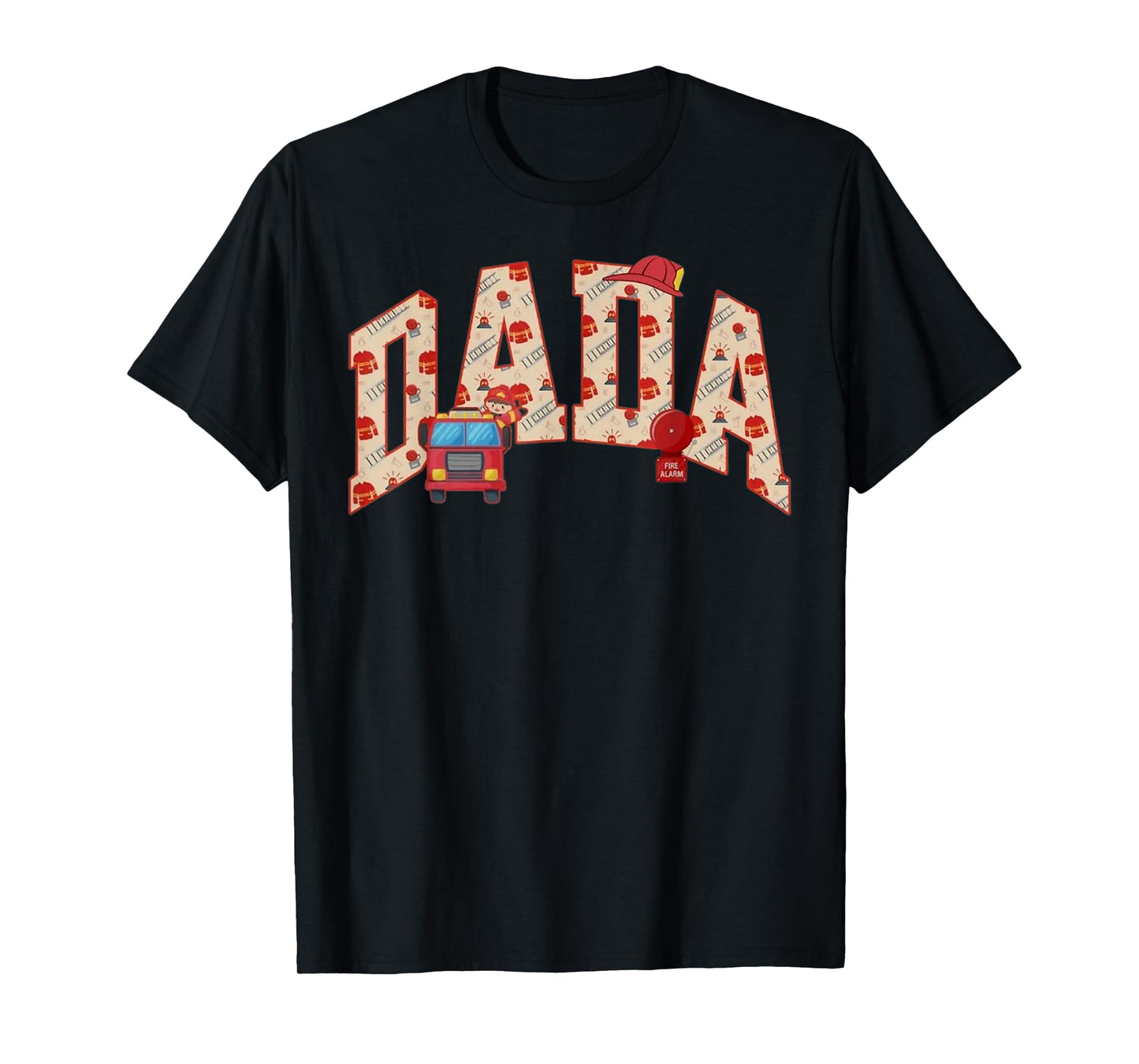 Dada Birthday Boy Fire Truck Firefighter First Birthday Dad T-Shirt