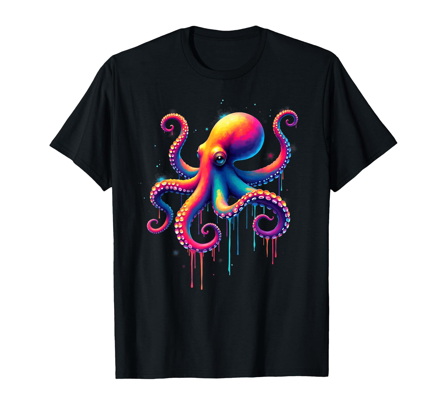Aesthetic Rainbow Dripping Octopus T-Shirt