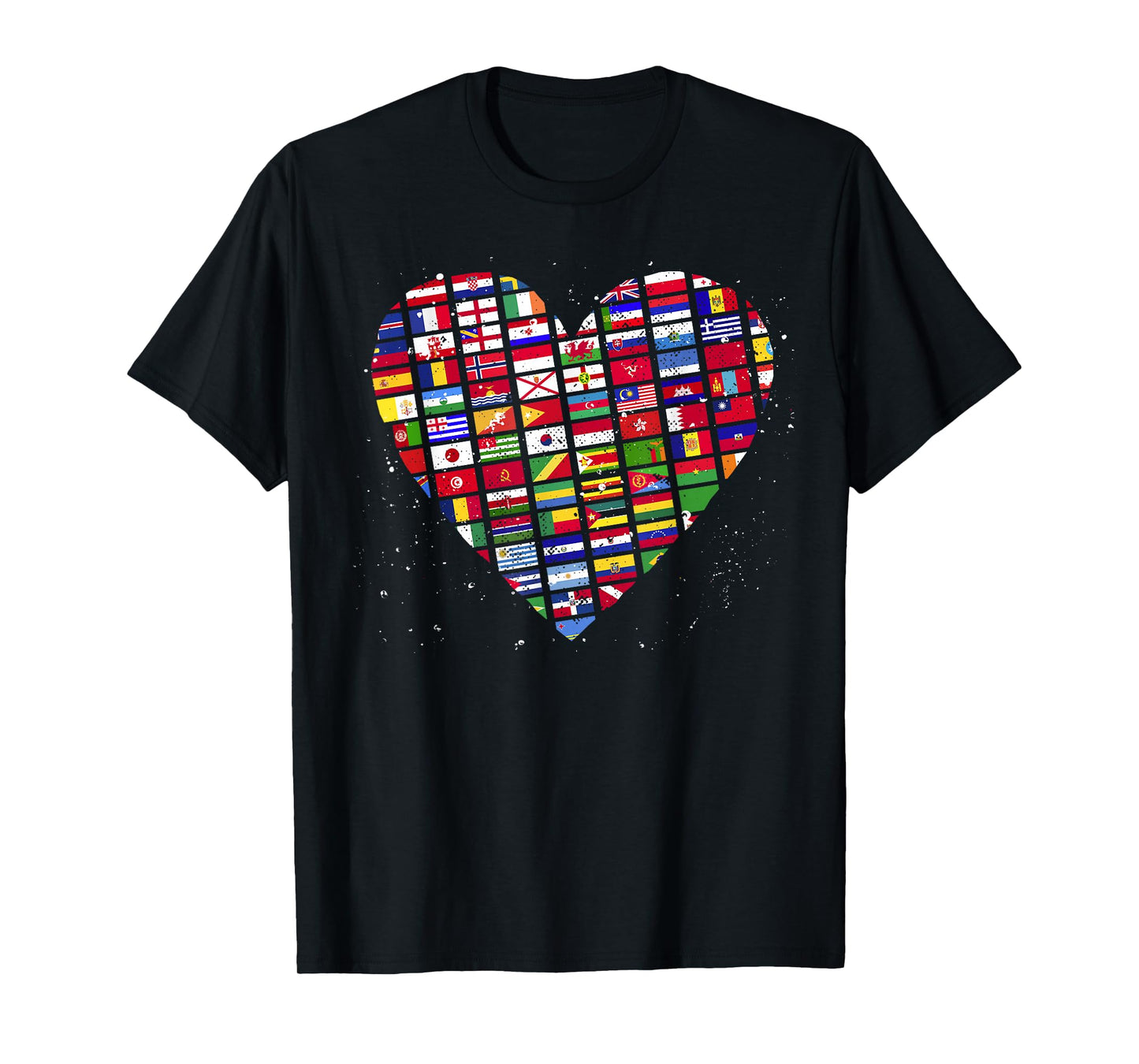 Heart World Country Flags Planet Birthday Earth Day T-Shirt