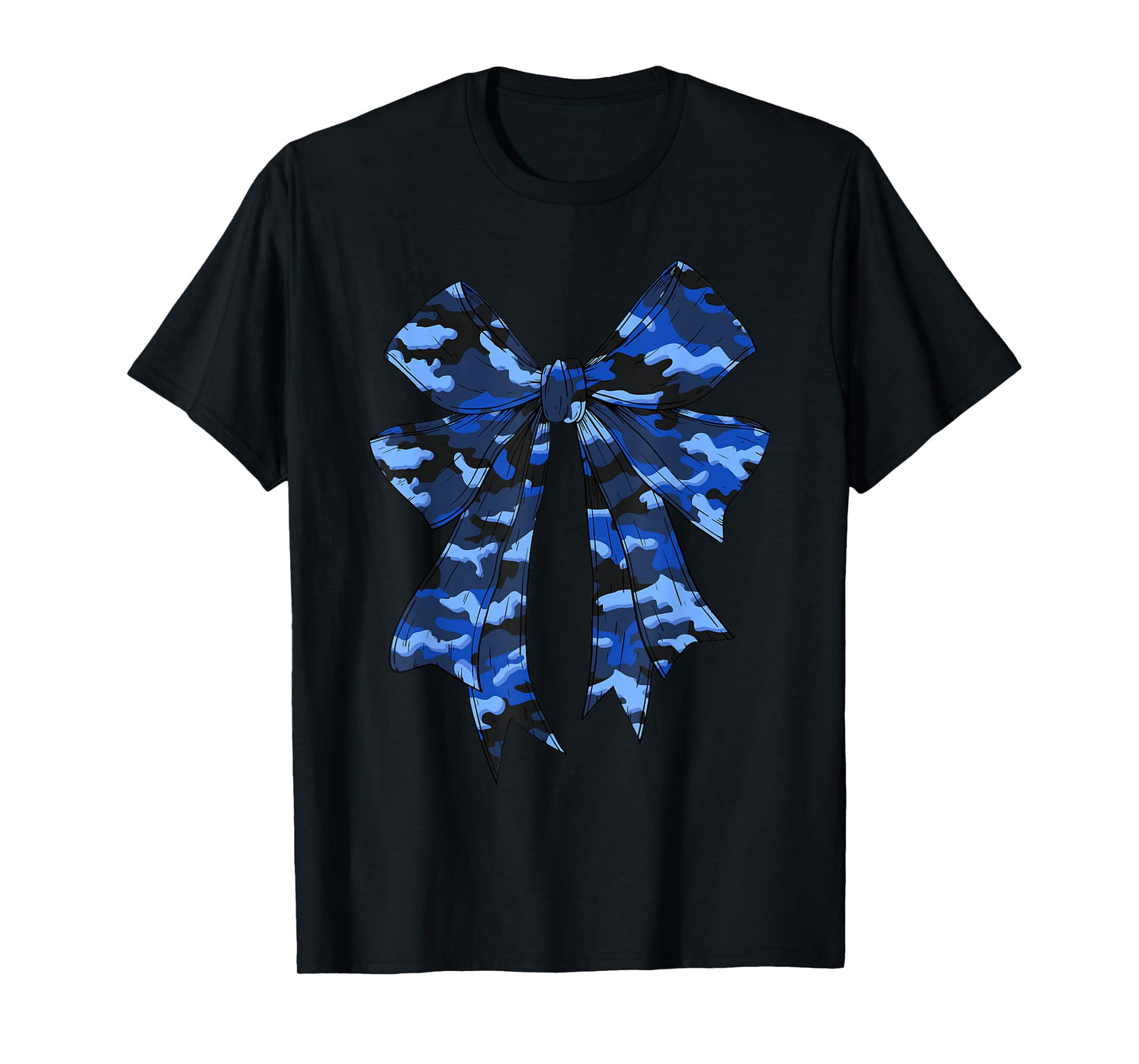 Blue Camouflage Camo Coquette Bow Hunting For Women Girls T-Shirt