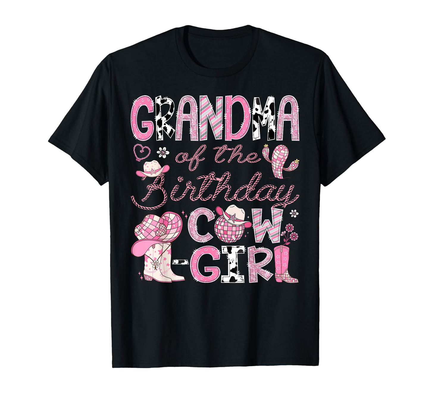 Grandma Of The Birthday Cow-Girl Rodeo CowGirl 1St Birthday T-Shirt