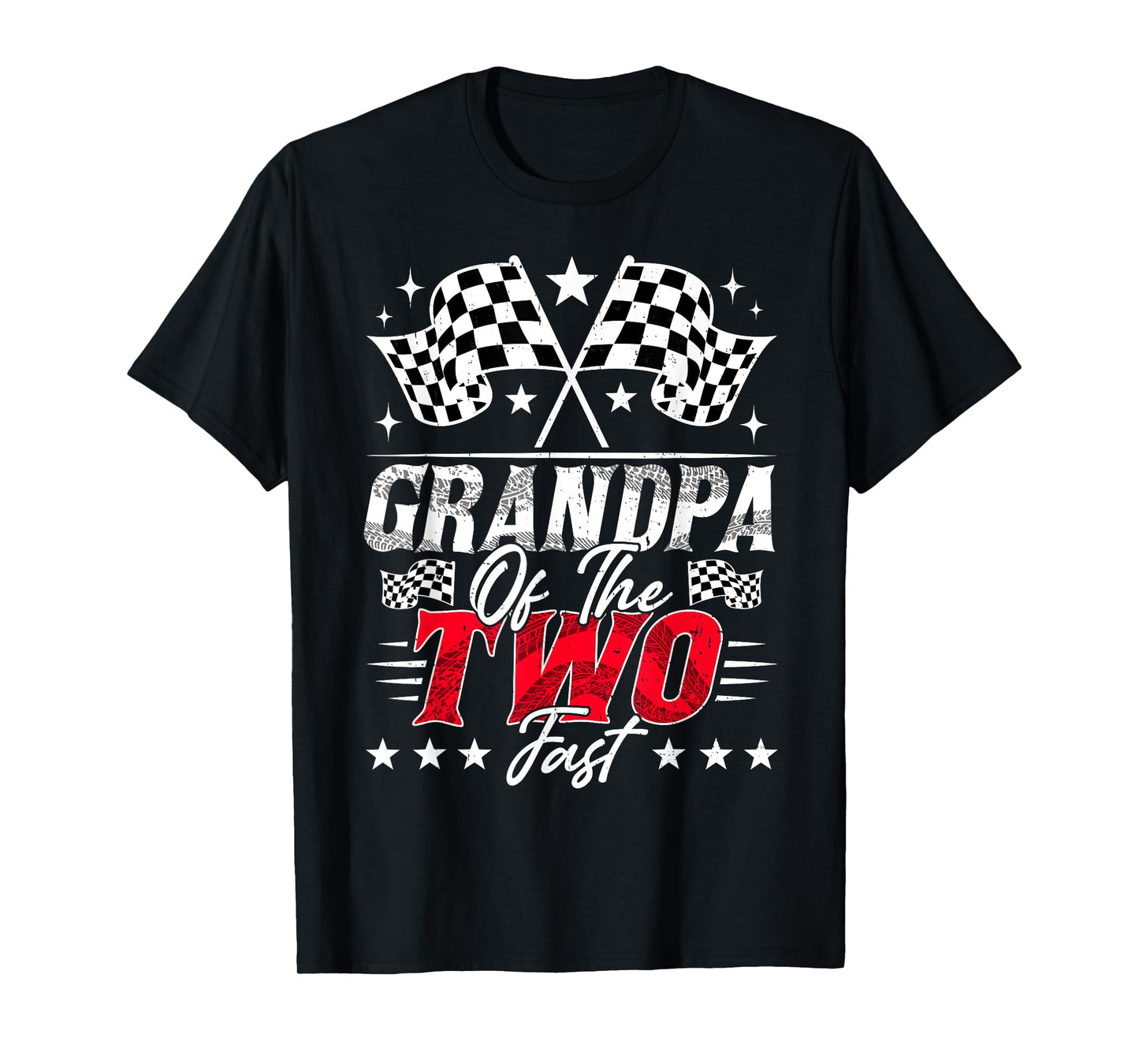 Grandpa Of The Two Fast Second Birthday Racing Car Family T-Shirt