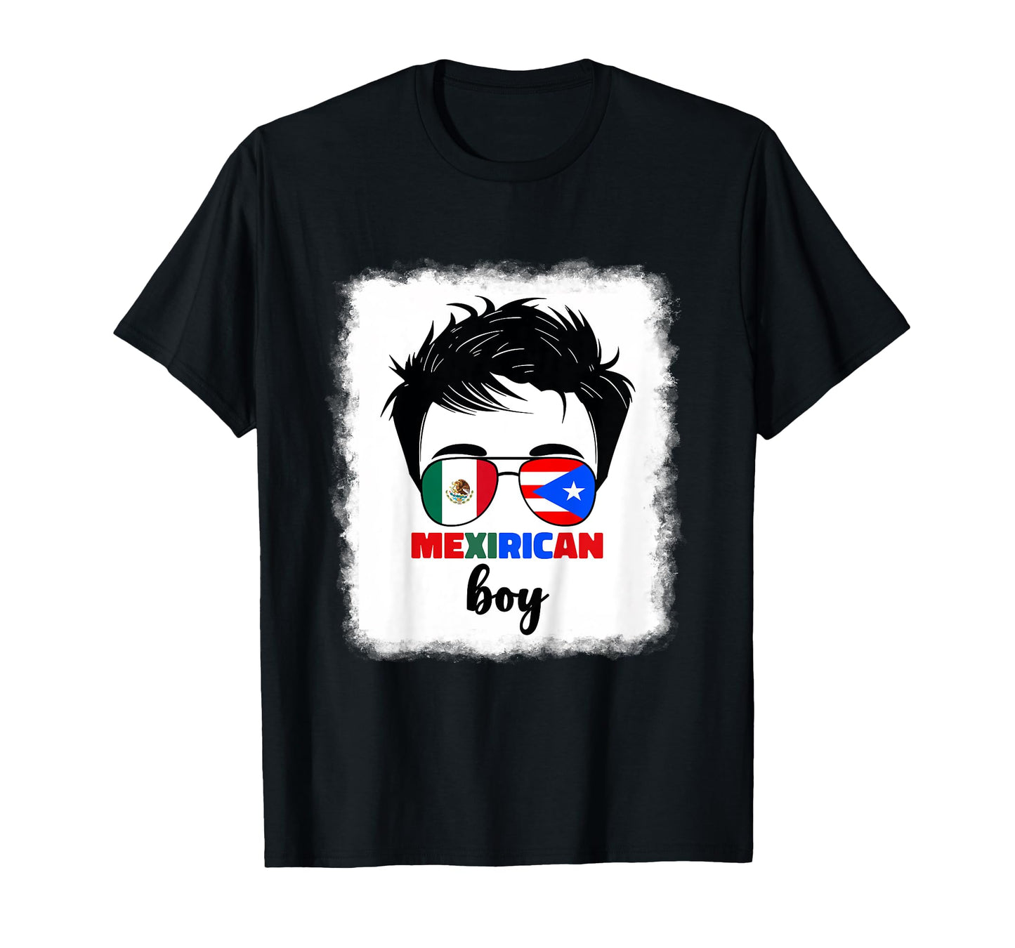 Kids Mexirican Boys Kids Half Mexican And Puerto Rican Rico Flag T-Shirt