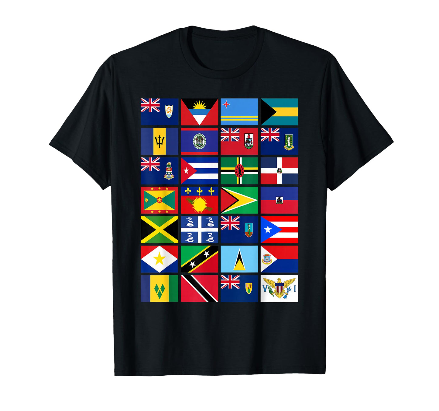 Caribbean Flags Unity Pride Souvenir Geography Gift T-Shirt