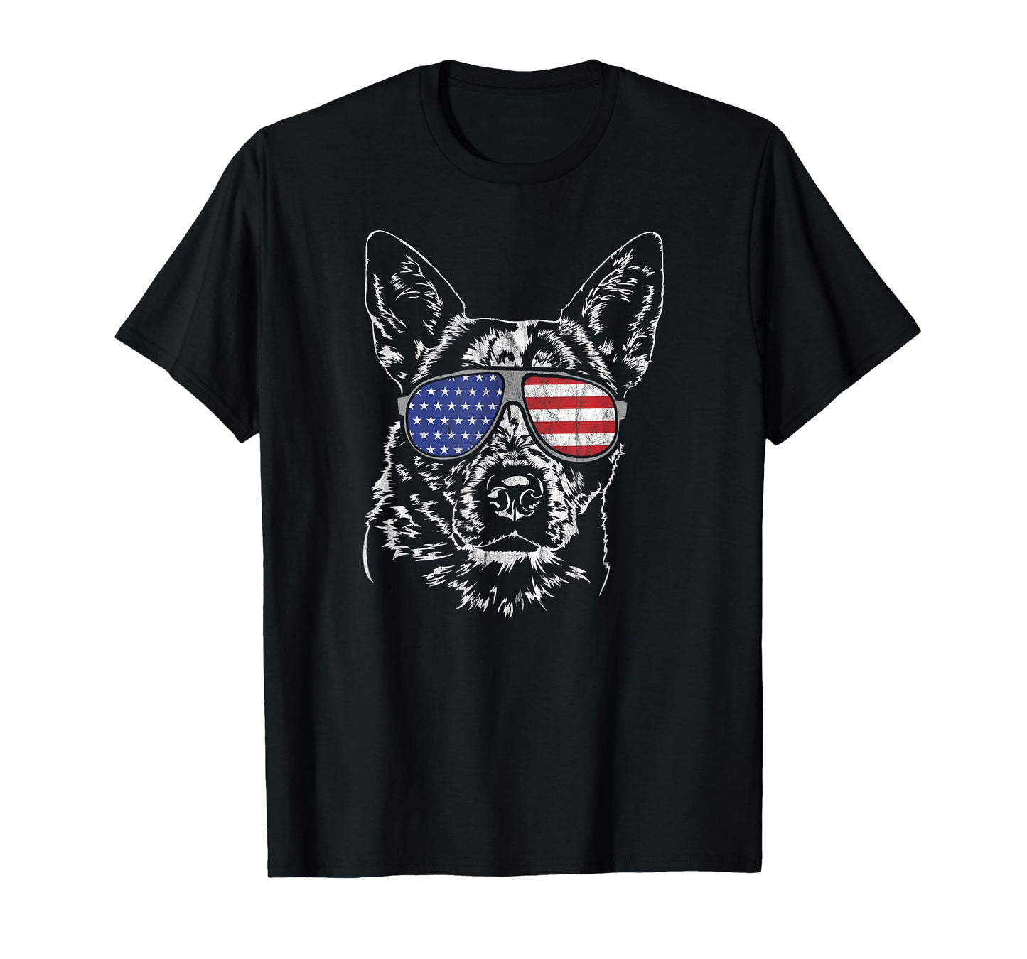 Funny Proud Cattle Dog Heeler American Flag T-Shirt tee Gift T-Shirt