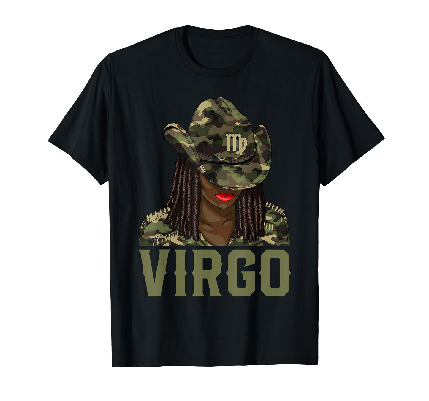 Virgo Western Black Cowgirl Camo African American Zodiac T-Shirt