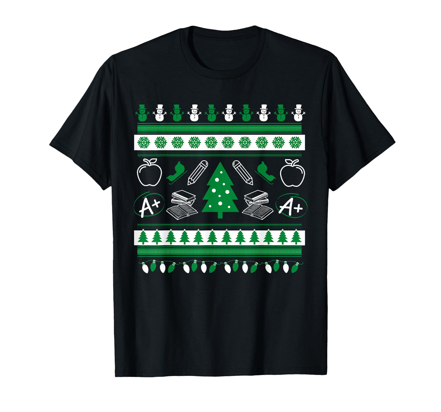 Teacher Ugly Christmas Sweater Instructor Elementary School T-Shirt
