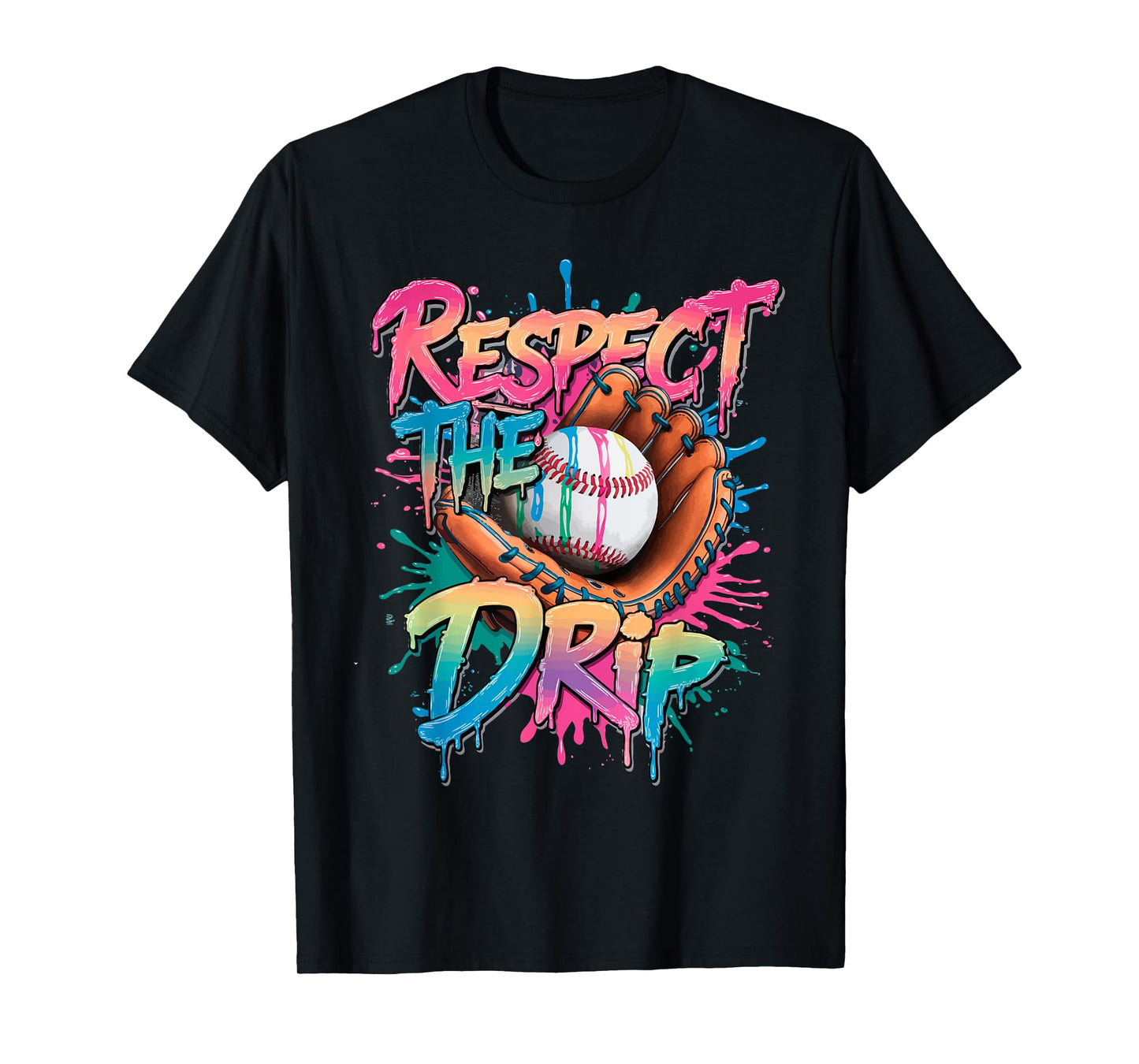 Baseball Respect The Drip Gloves Ice Cream Drip Youth Boys T-Shirt