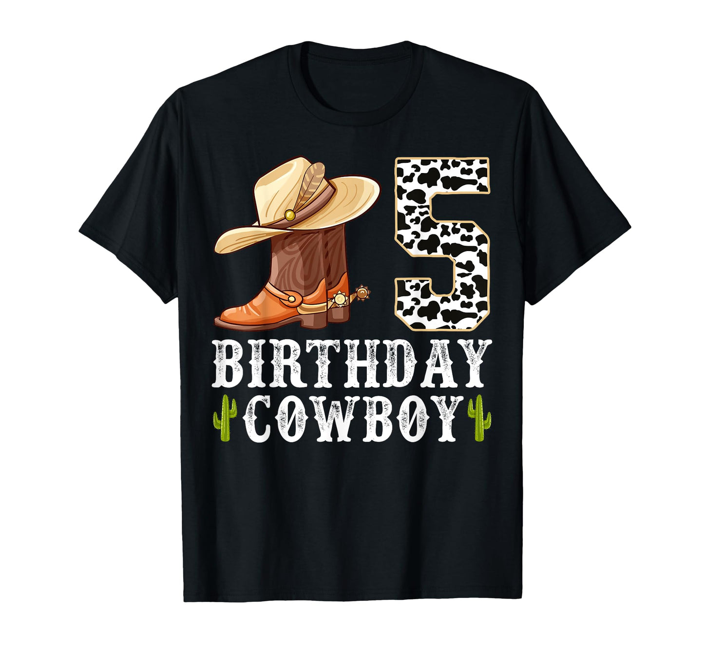 5th Birthday Cowboy Kid 5 Years Old Rodeo Lover Party T-Shirt