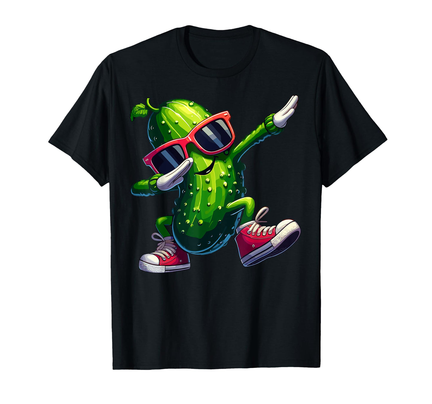 Pickle Dabbing Funny Sunglass Cucumber Boys Girls Kids T-Shirt