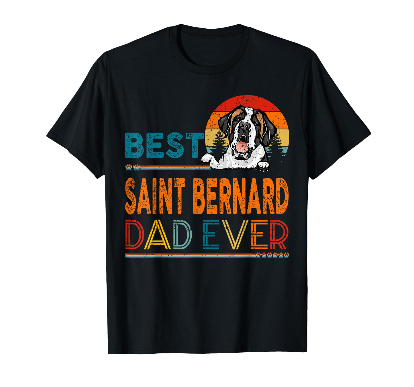 Best Saint Bernard Dad Ever Vintage Father's Day Dog Lover T-Shirt