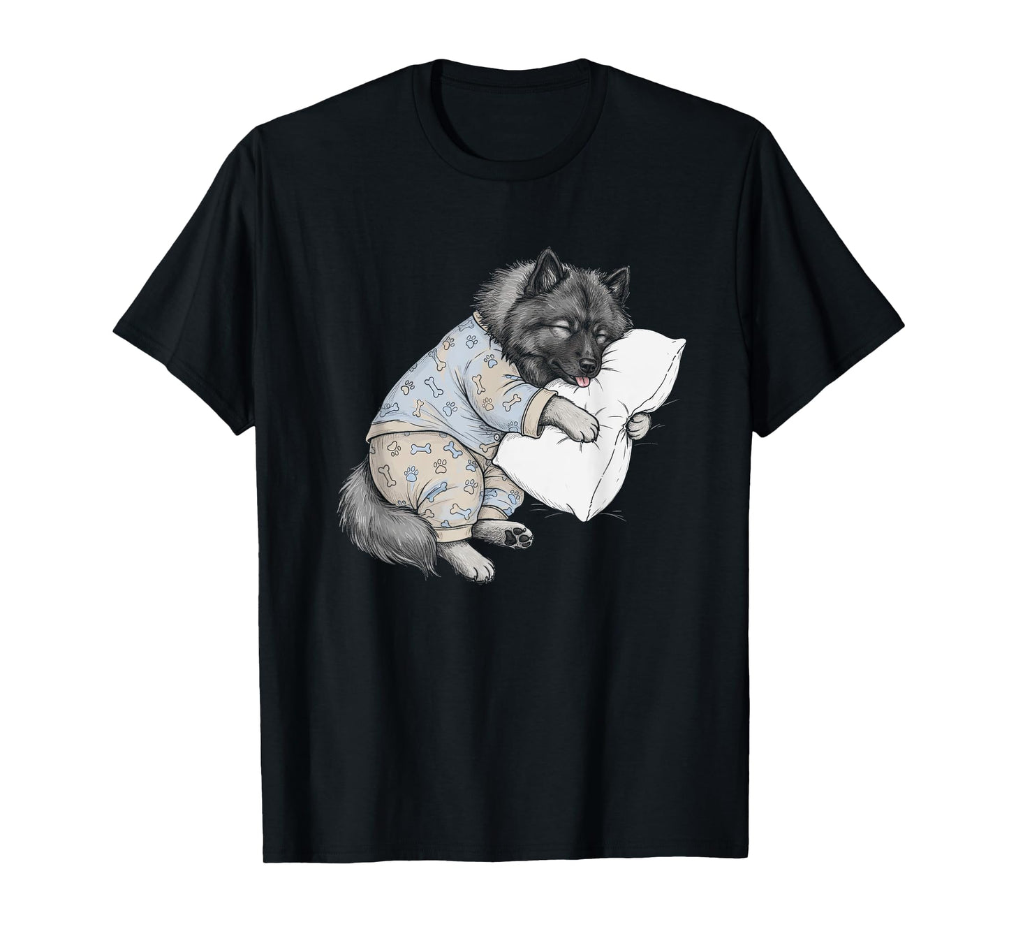 Funny Sleepy Keeshond Pajama Men Women Kids T-Shirt