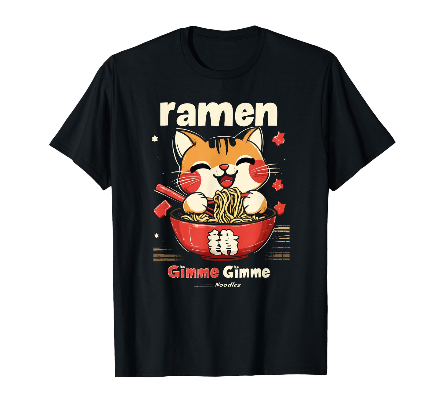 Anime Cat Ramen Kawaii japanese cat kawaii manga T-Shirt