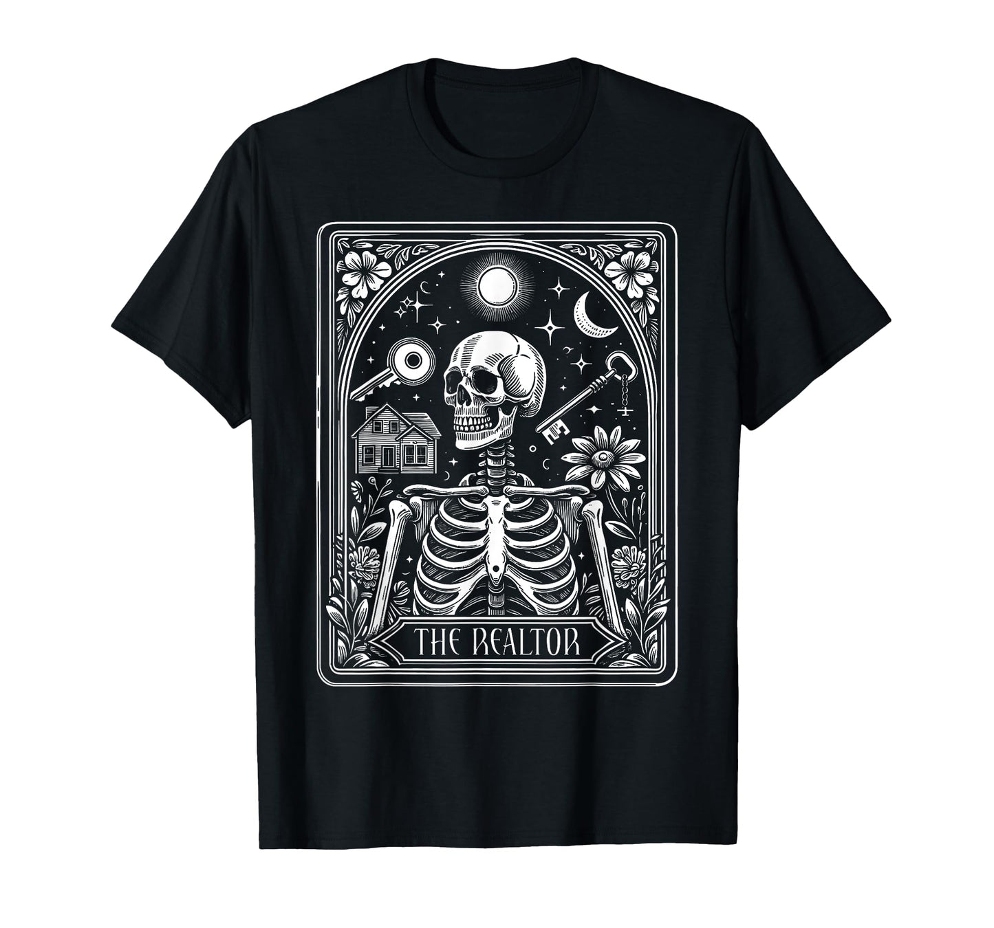 Realtor Skeleton Tarot Card Witch Vibes Astrology Realtor T-Shirt