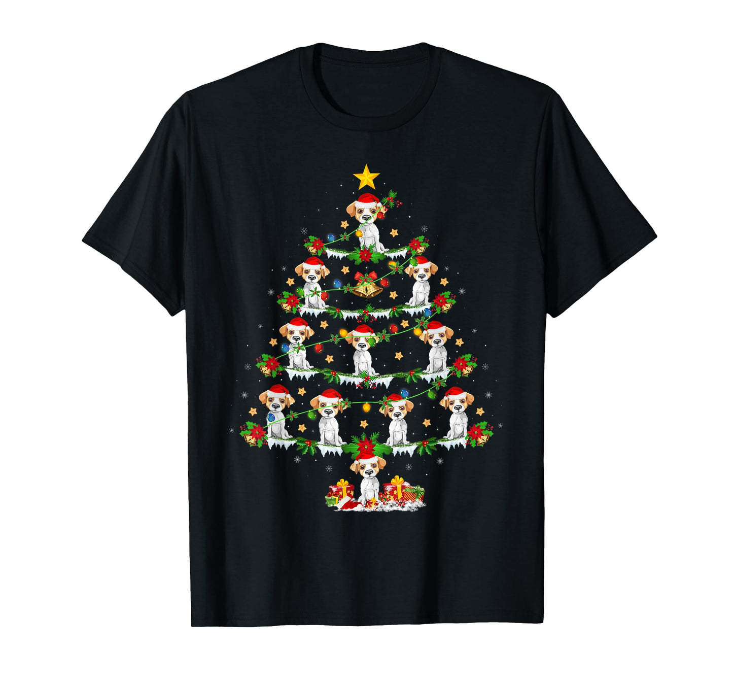 Jack Russel Dog Lover Lighting Jack Russel Christmas Tree Men Women Kids T-Shirt