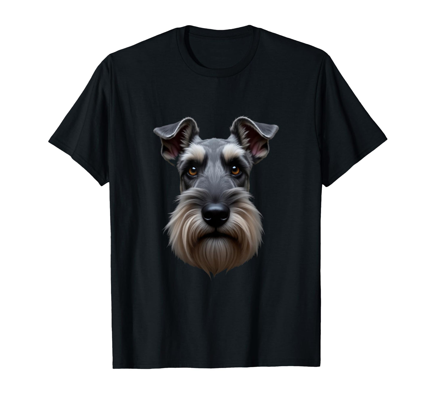 Black Schnauzer Dog Schnauzer Face T-Shirt