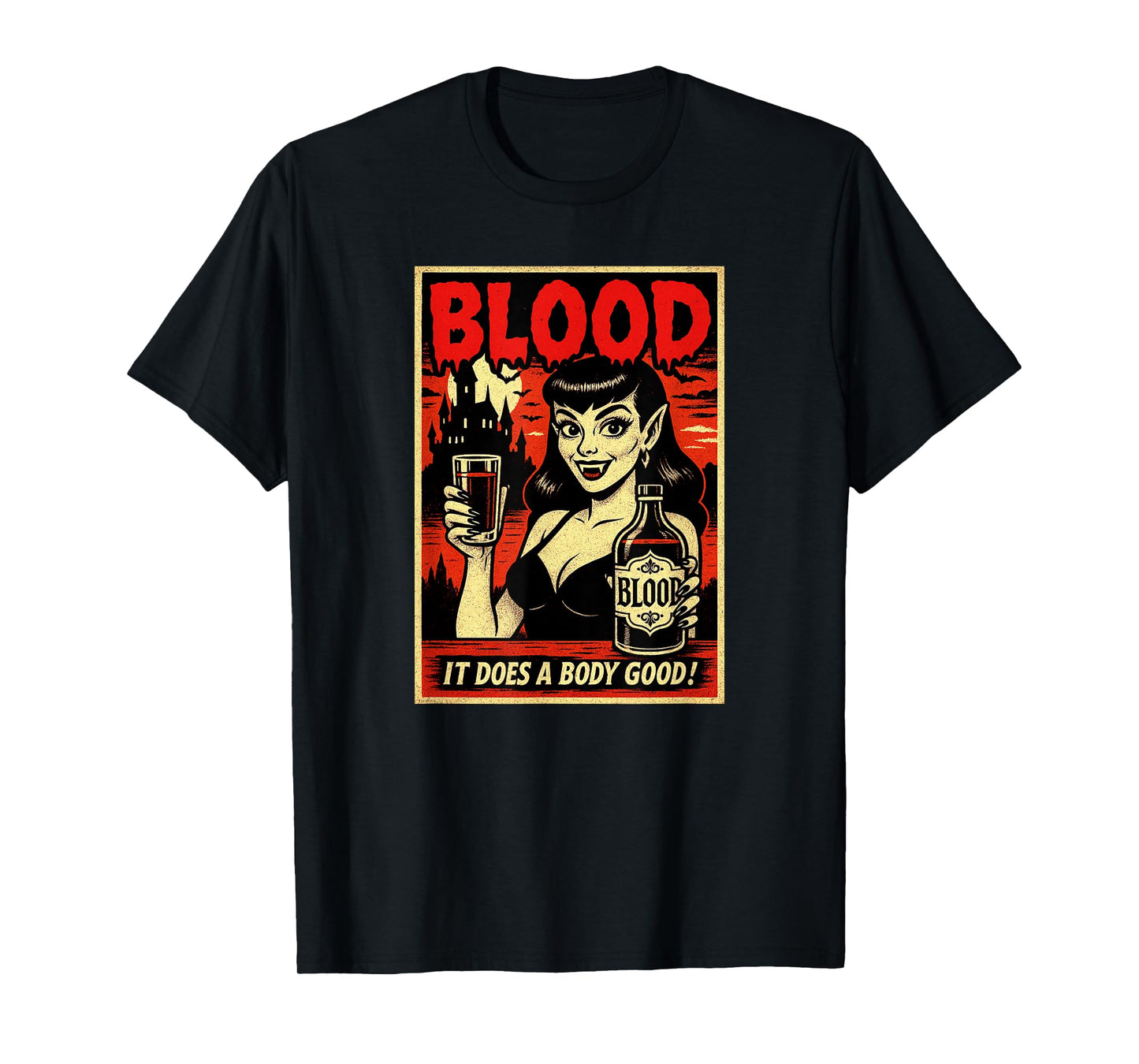 Vampire Advertisement For Bottled Blood T-Shirt