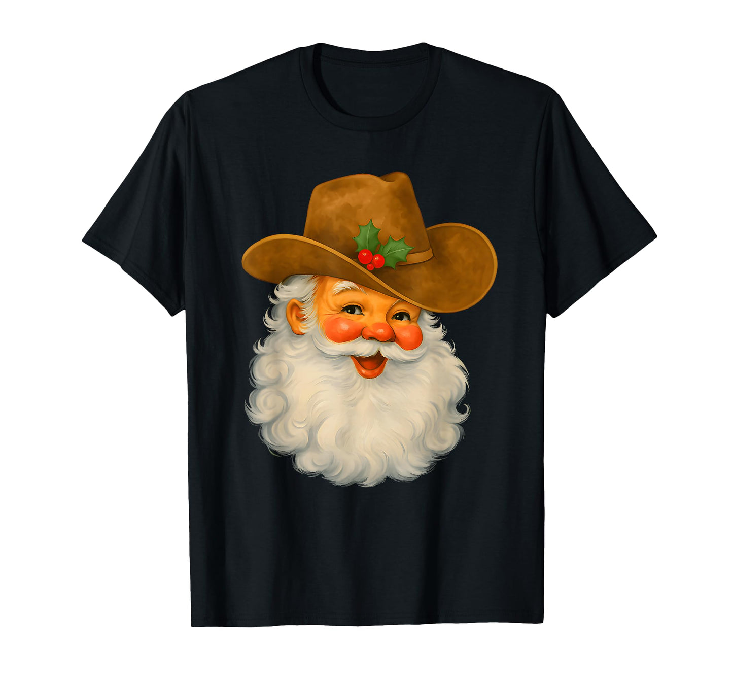 Retro Western Santa Claus Cowboy Christmas Santa Howdy T-Shirt