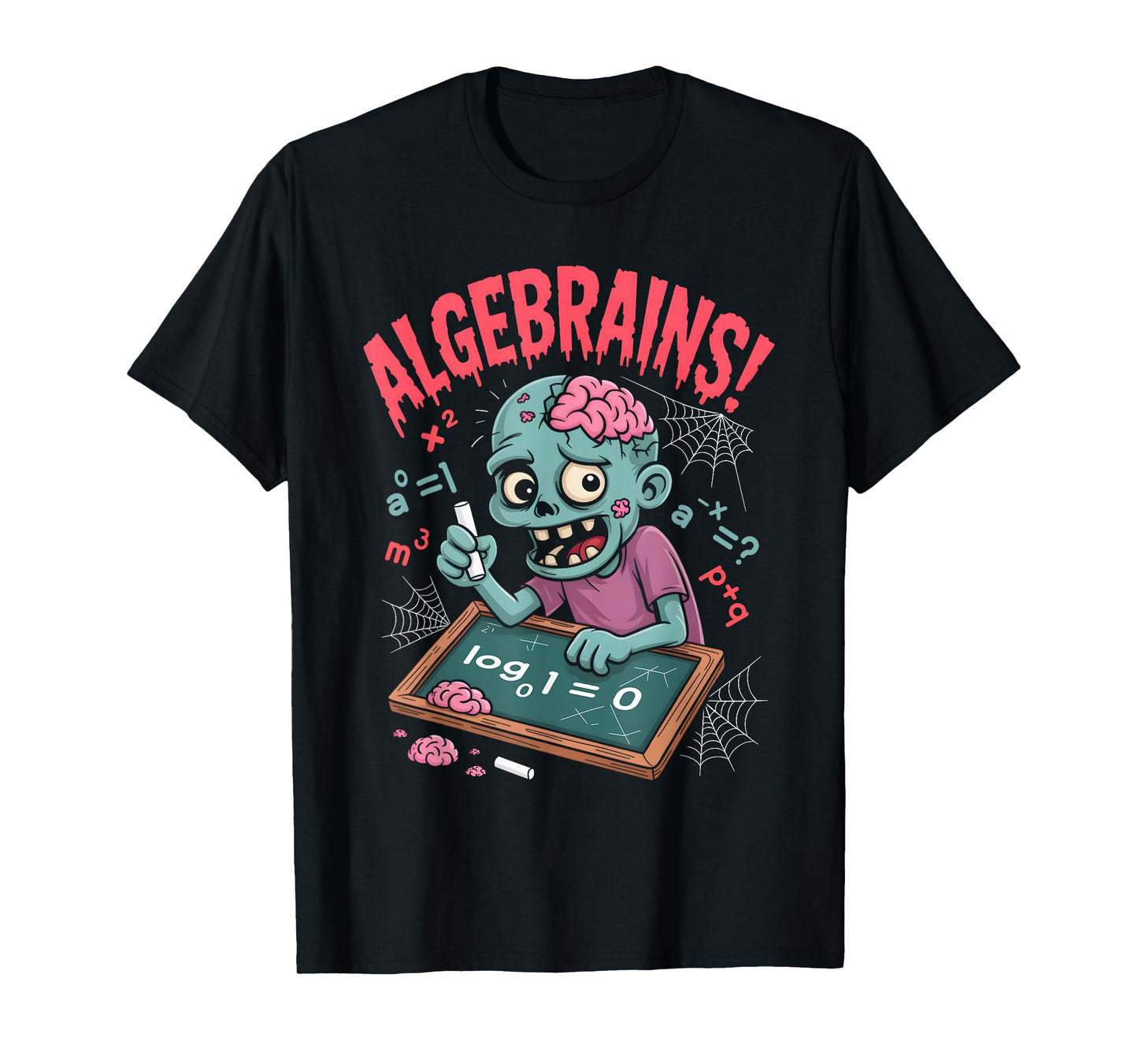 Funny Zombie Math Algebra Brain Humor Halloween T-Shirt