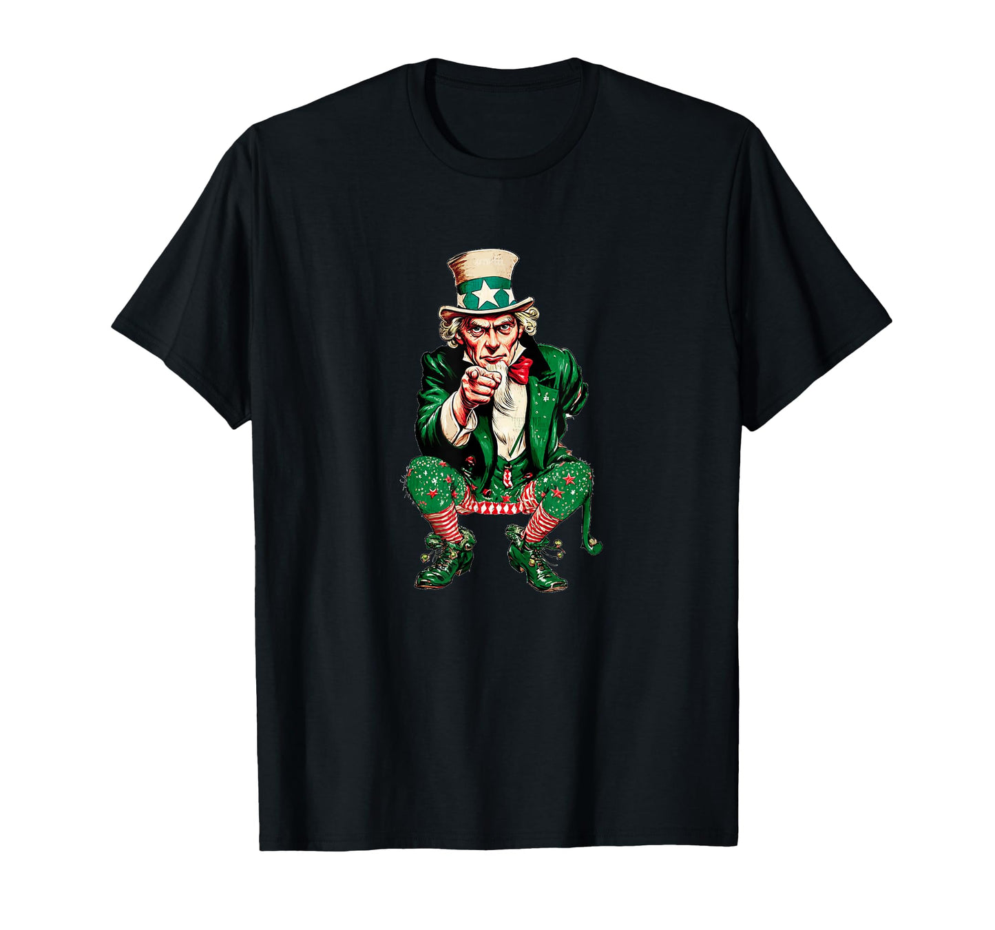 Funny Uncle in Christmas Elf Costume for Festive Sam Lovers T-Shirt