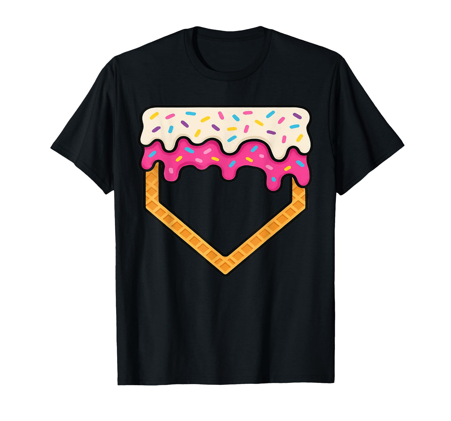 Baseball Home Plate Dripping Ice Cream Drip Youth Boys T-Shirt