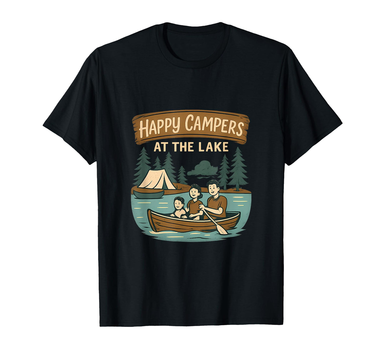 Happy Campers at The Lake Camping Graphic T-Shirt