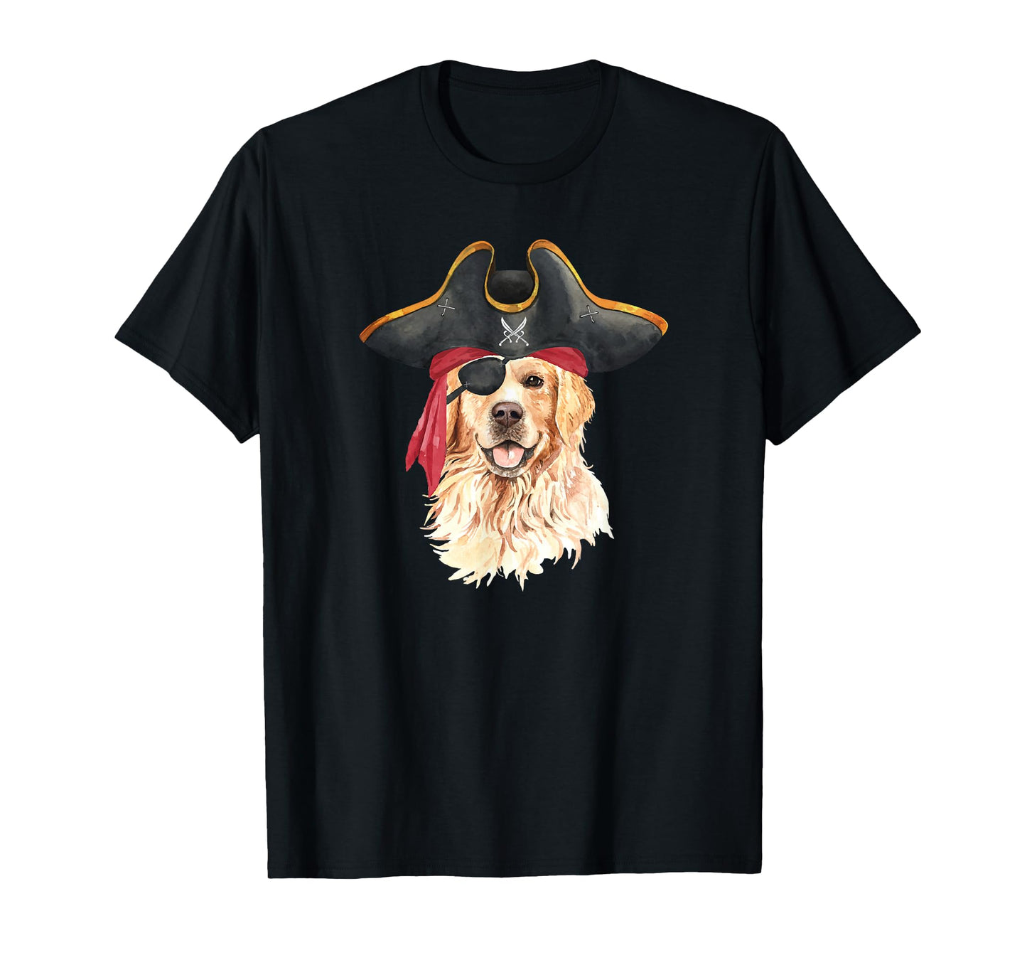 Golden Retriever In Pirate Costume Dog Lovers T-Shirt for Men Women Kids