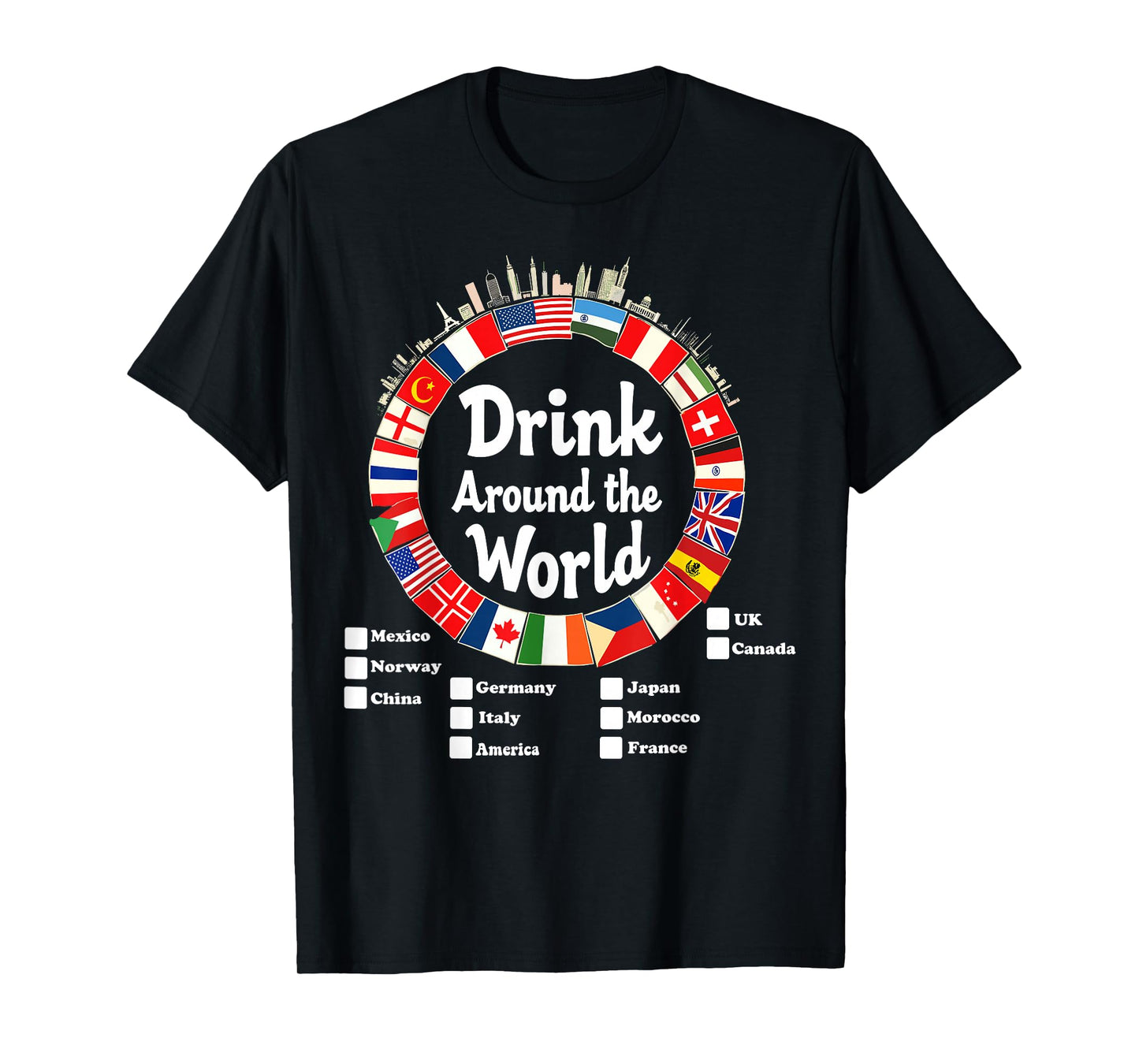 Adult Vacation Drinking Countries International National T-Shirt