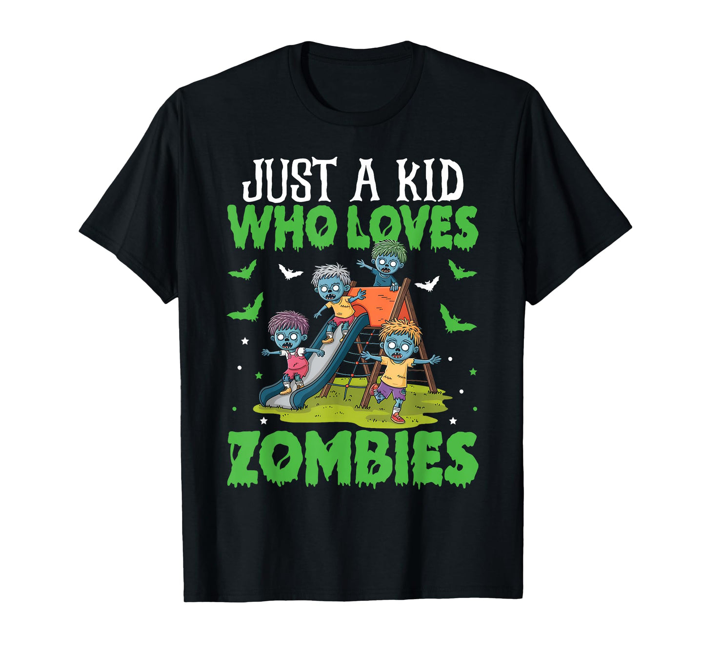 Halloween Zombie Enthusiast Just A Kid Who Loves Zombies T-Shirt
