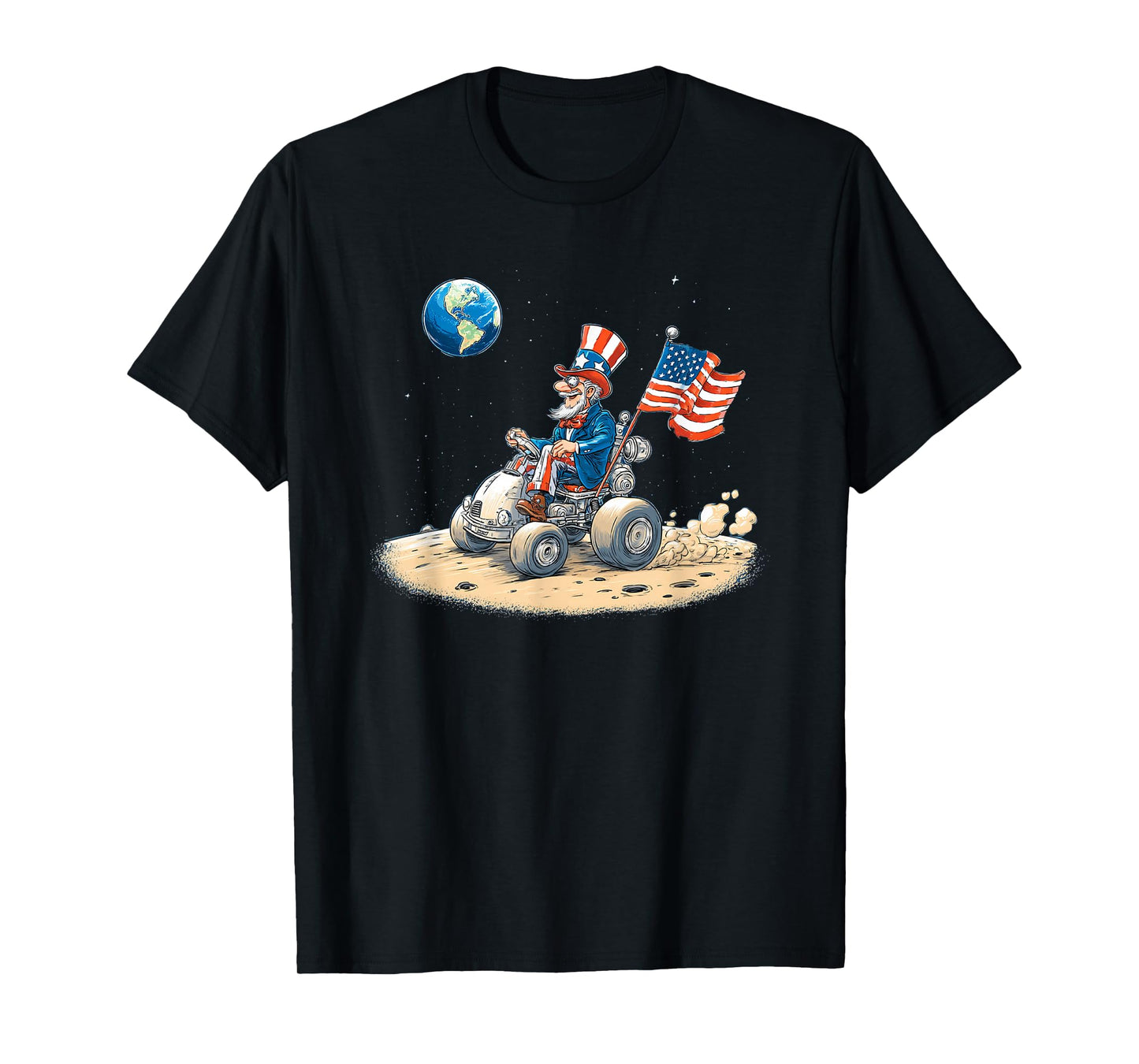 Cool Moon Drive with Space Vehicle in US Colors T-Shirt