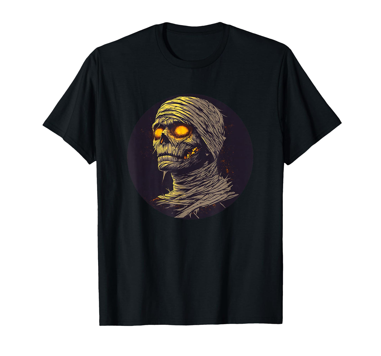 A Hilarious Mummy with Yellow Eyes Ready for Some Fun T-Shirt