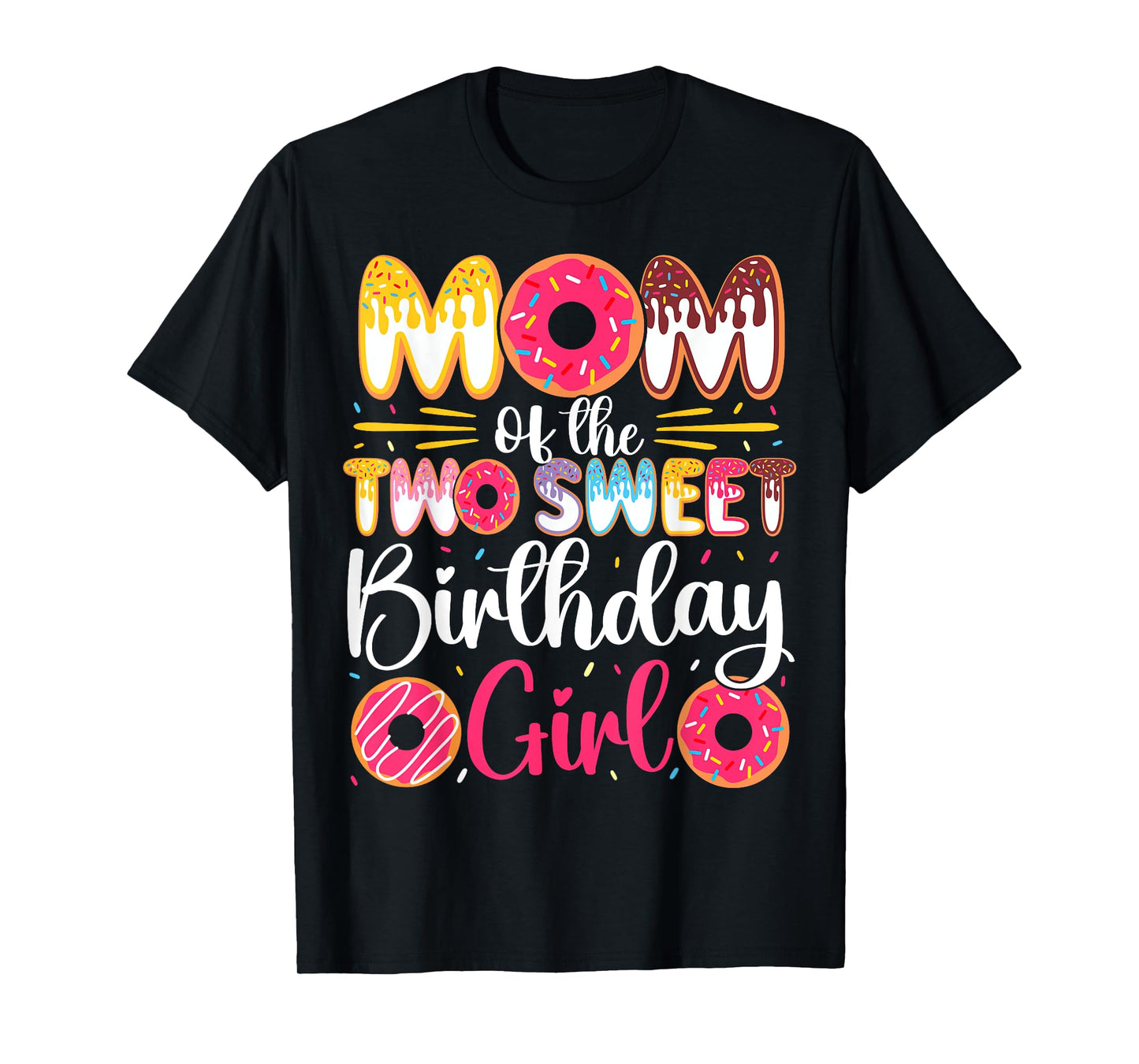 Mom Of The Two Sweet Birthday Girl Donut 2nd Birthday T-Shirt