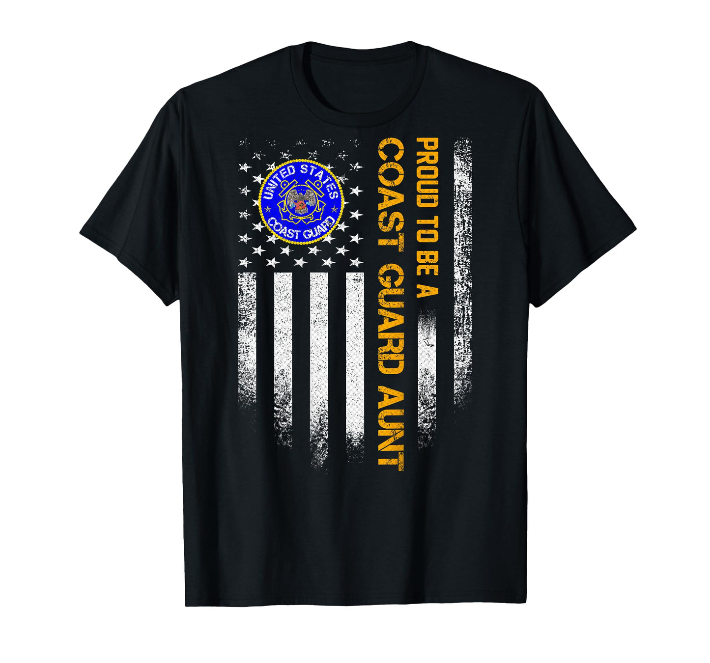 Vintage USA Flag Proud To Be A US Coast Guard Veteran Aunt T-Shirt
