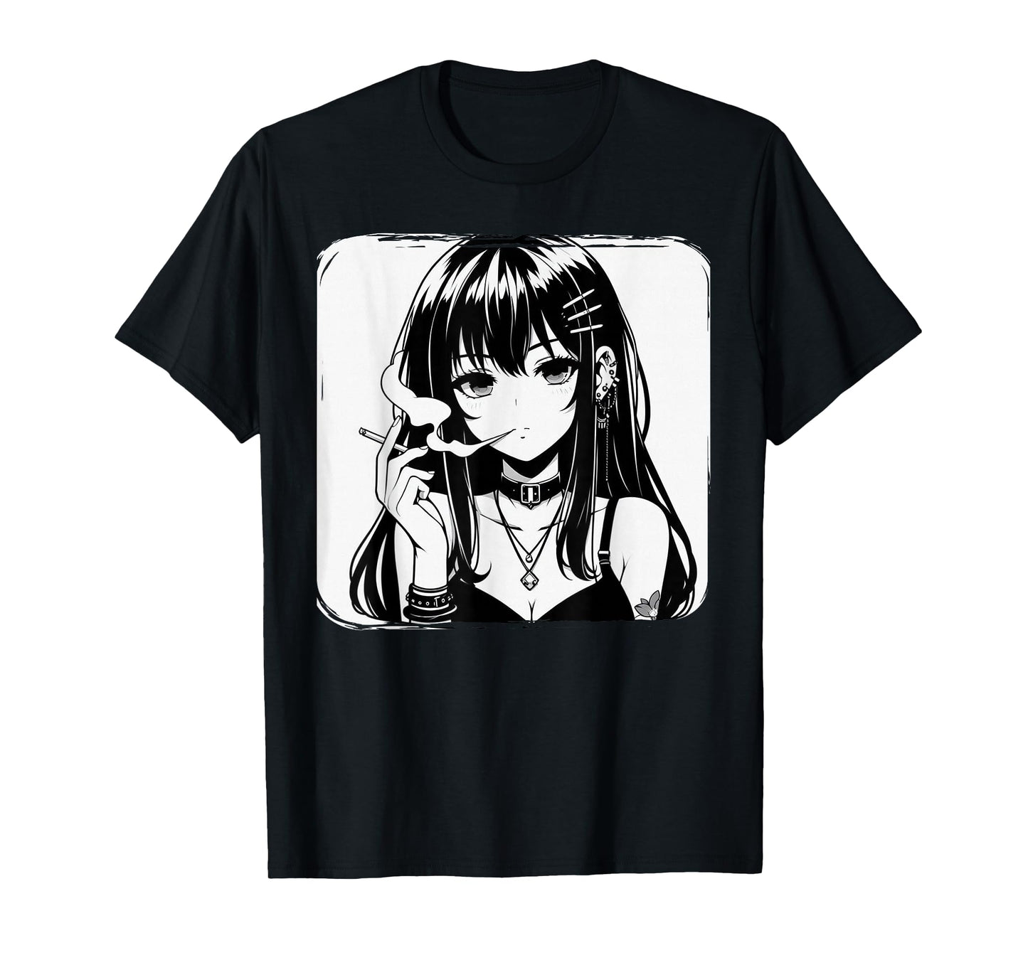 Anime Horror Girl Aesthetic Grunge Waifu Japanese Otaku T-Shirt