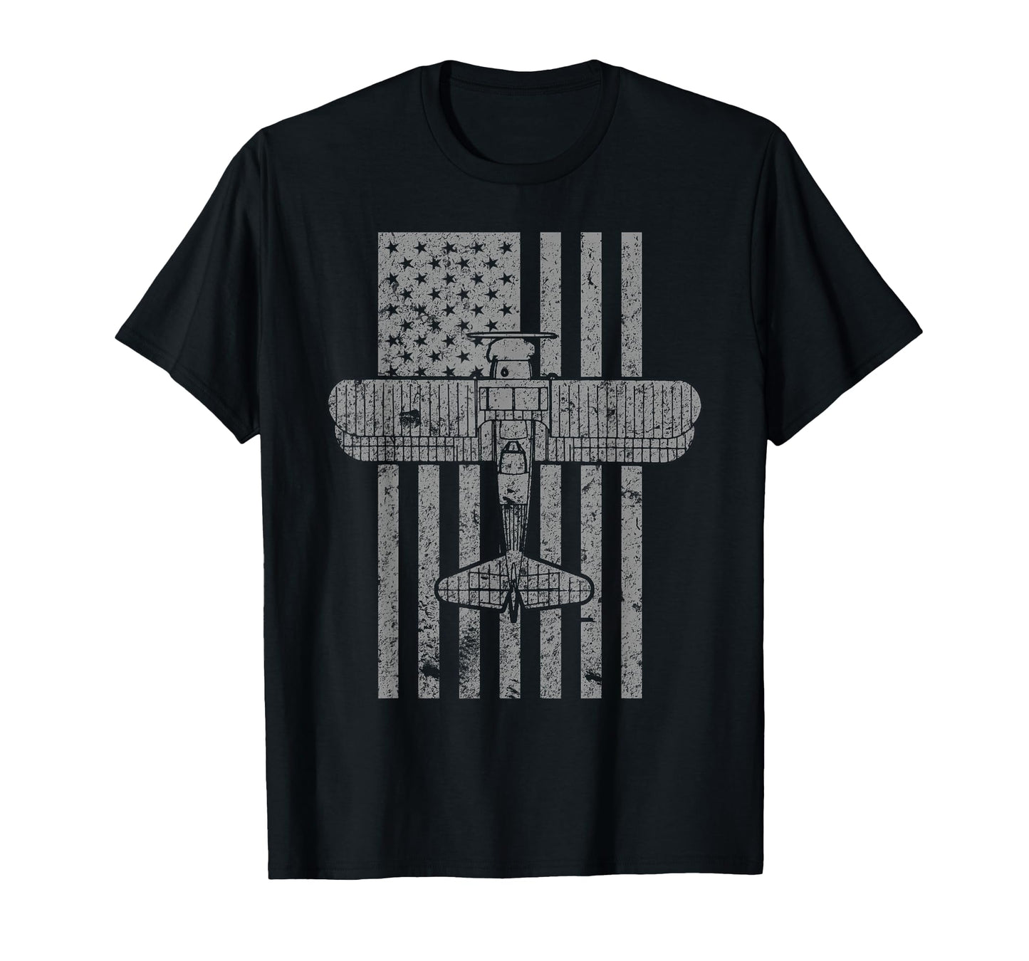 Stearman Biplane classic airplane vintage flag pilot t-shirt T-Shirt