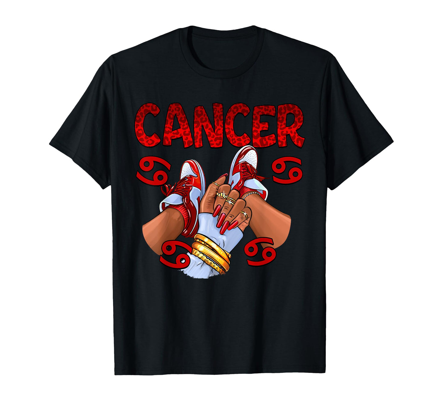 Cancer Queen Birthday Women Sneakers Zodiac Sign Bday T-Shirt
