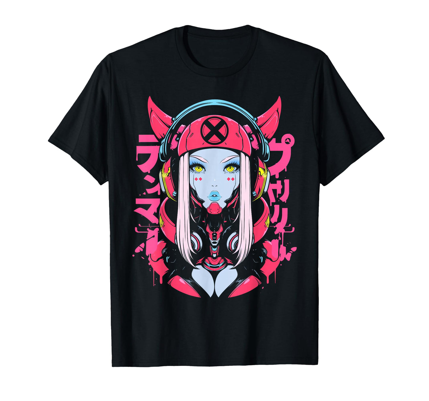 Anime Manga Cyberpunk Aesthetic Techwear Harajuku Waifu T-Shirt