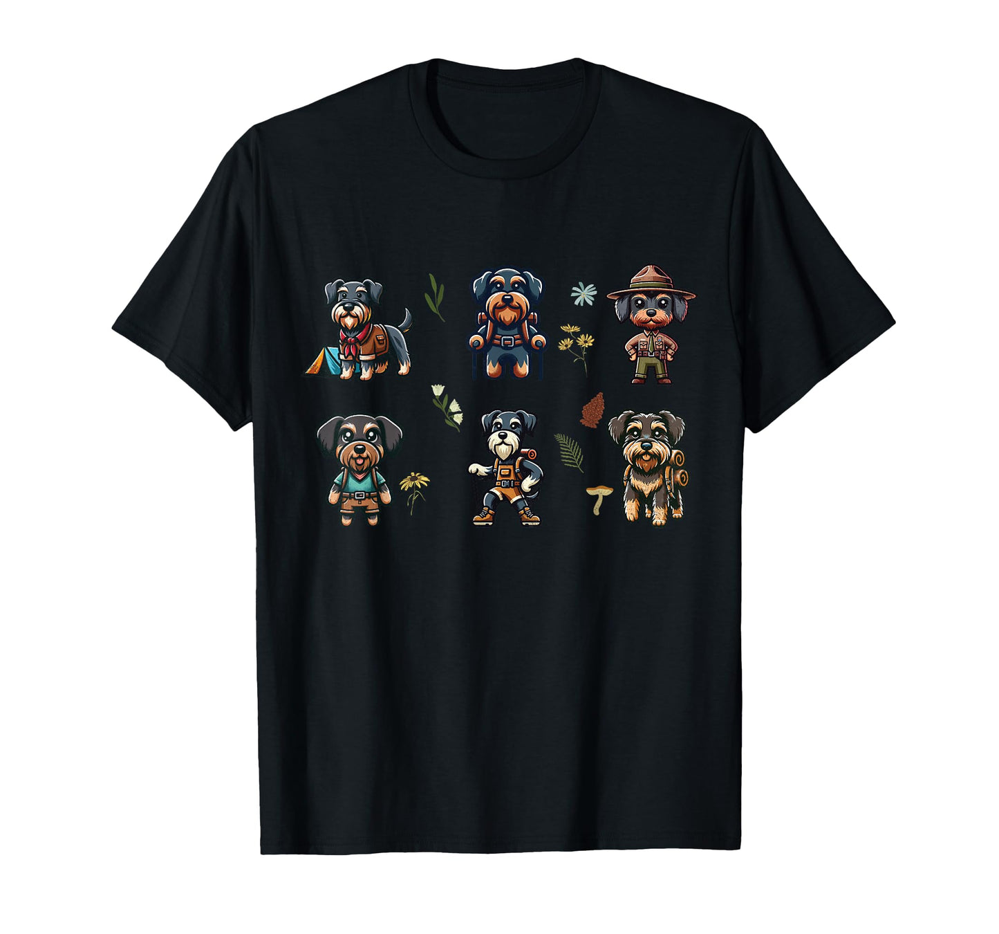 Schnoxie and Schnauzer Dogs Hiking Outdoor Adventure T-Shirt