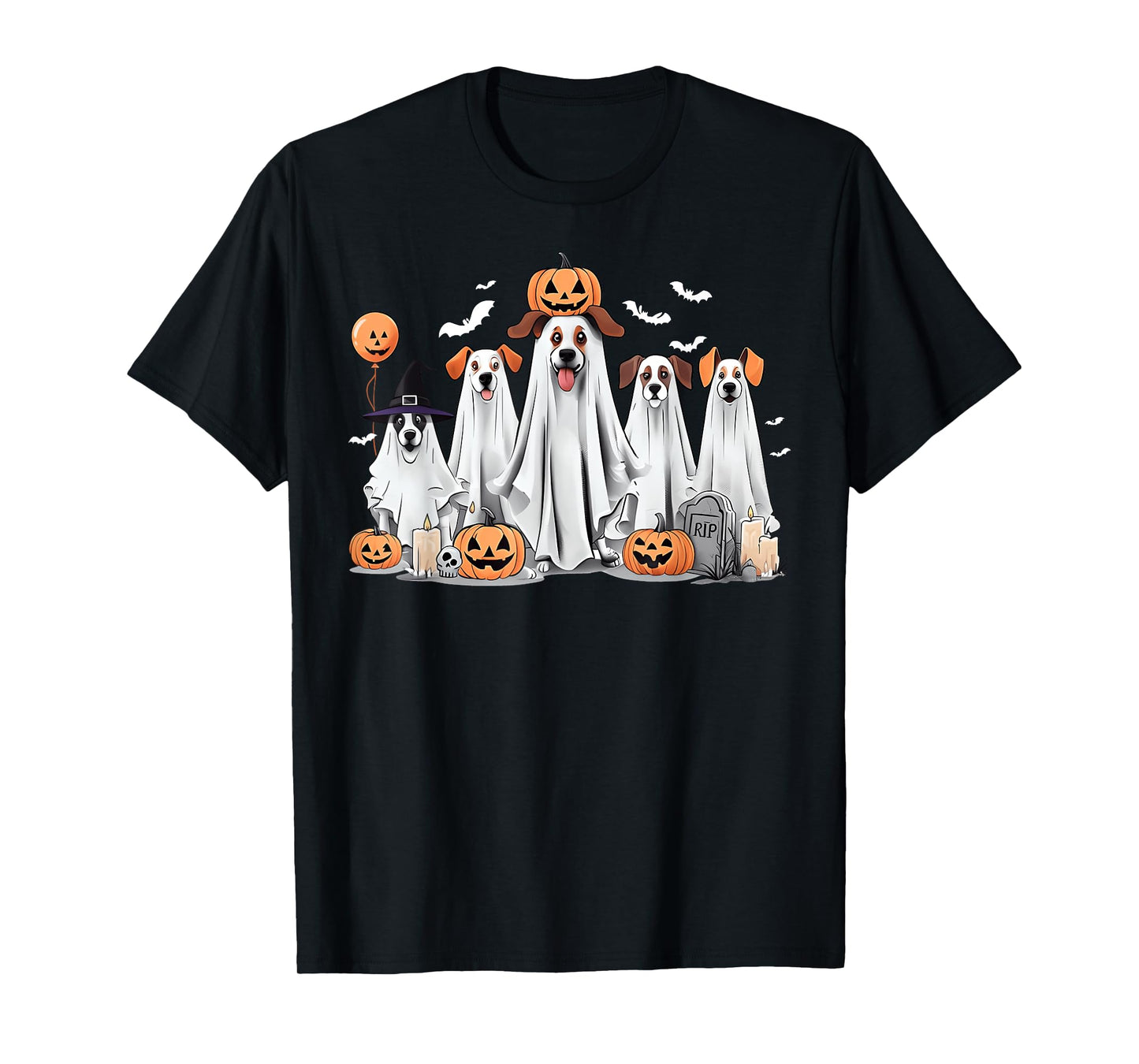 Spooky Dogs In Boo Ghosts Halloween Costume Women Men Kid T-Shirt