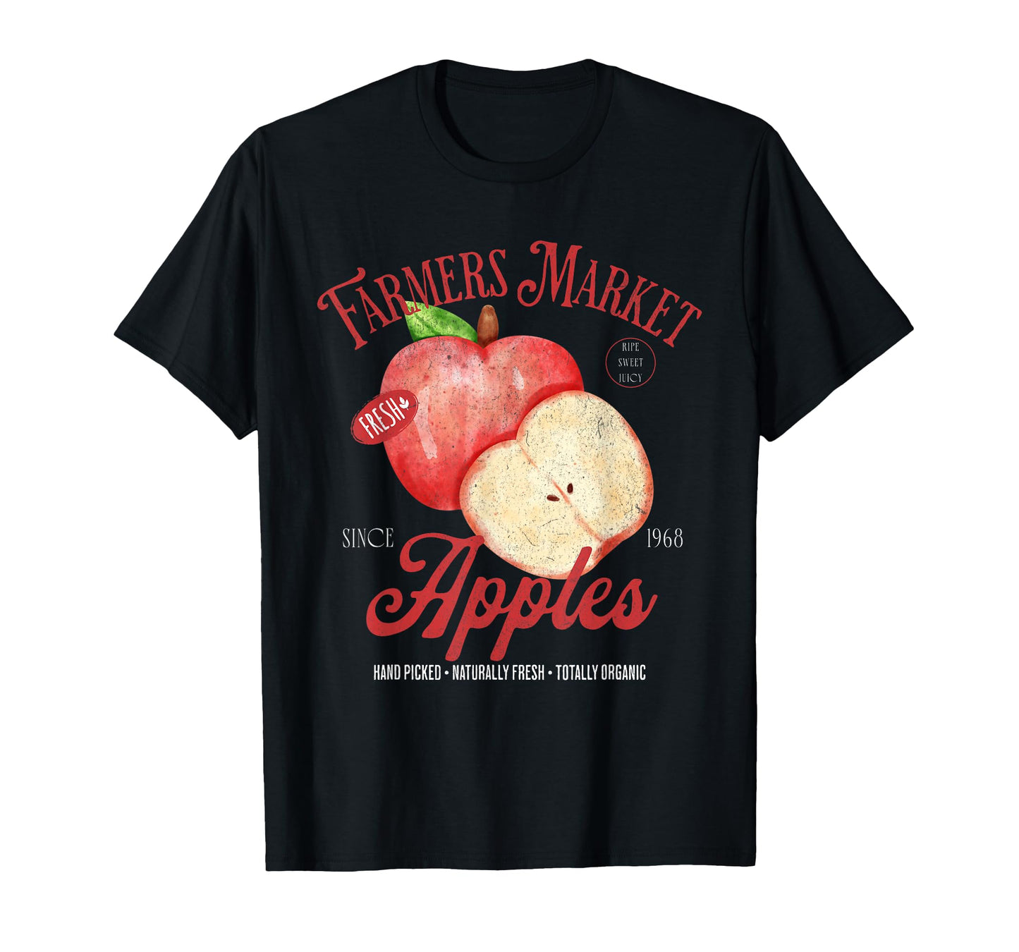 Farmers Market Apples Farm Fresh Vintage Fruit Retro Apples T-Shirt