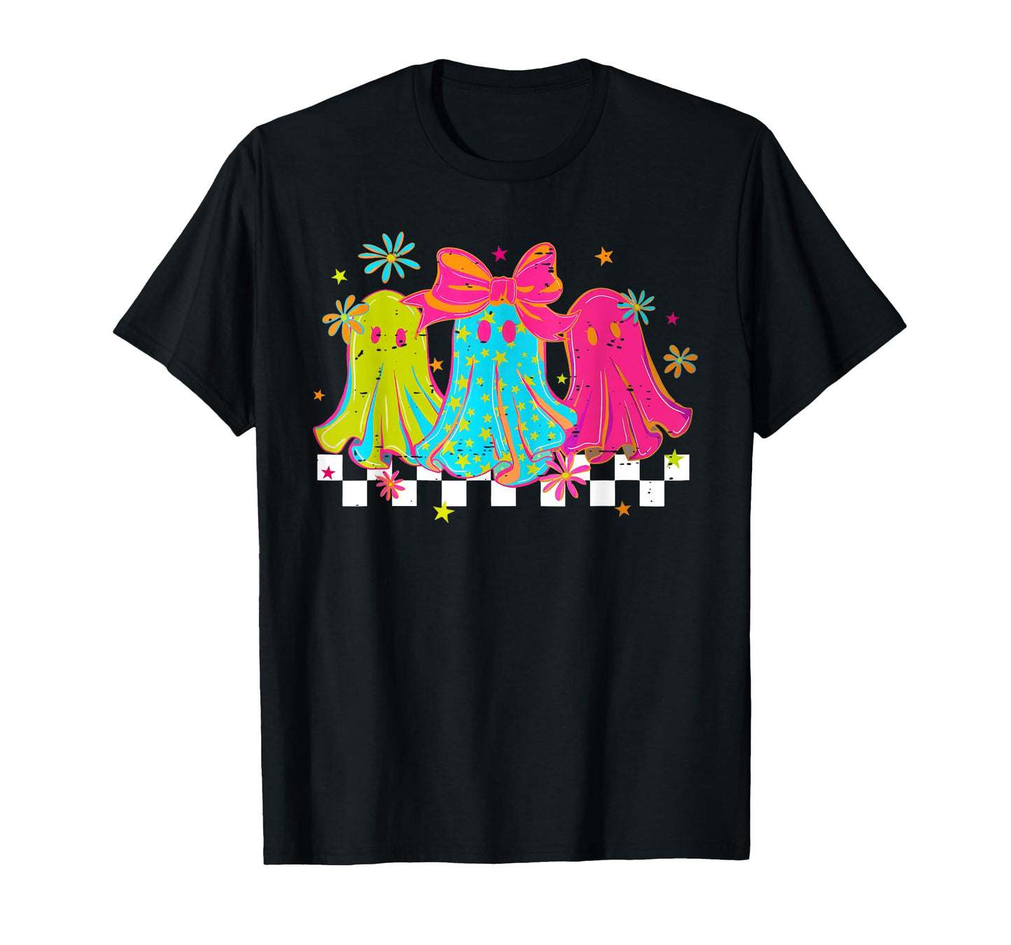 Cute Coquette Bow Ghost Halloween Spooky Season T-Shirt