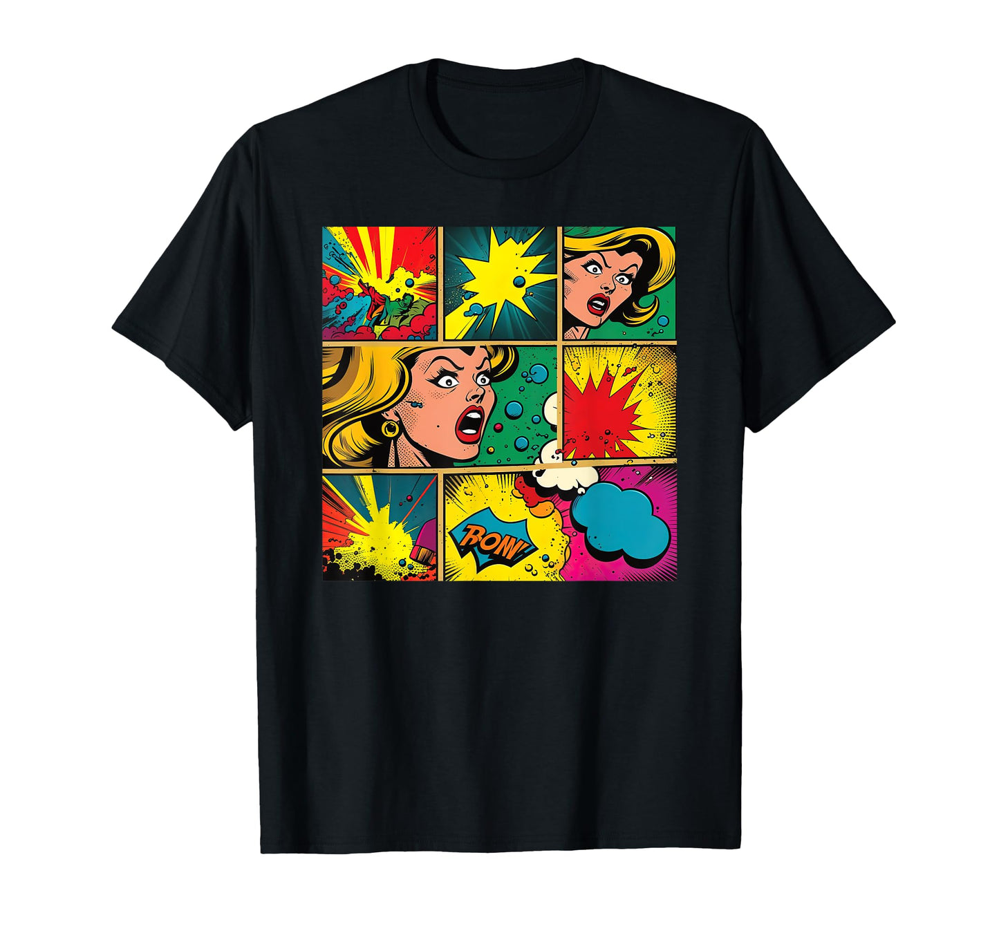 Funny Retro Comic Pop Art Shirt Fun Cartoon Comics Manga Tee T-Shirt