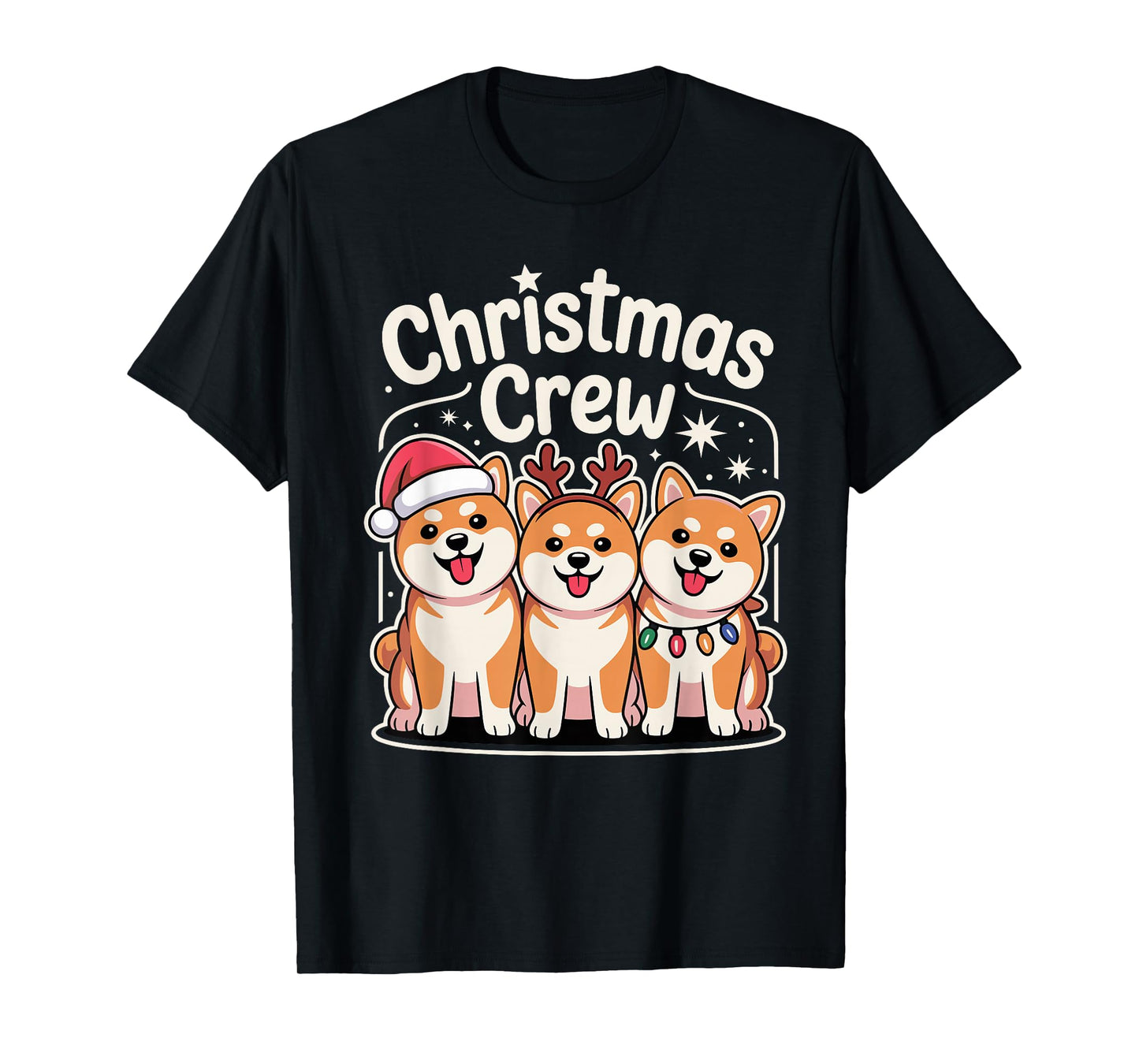 Christmas Crew Xmas Puppy Fox Dog Funny Christmas Shiba Inu T-Shirt
